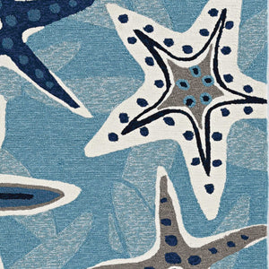 60" X 90" Blue Polypropelene Rug