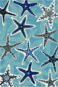 60" X 90" Blue Polypropelene Rug