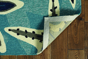 60" X 90" Blue Polypropelene Rug