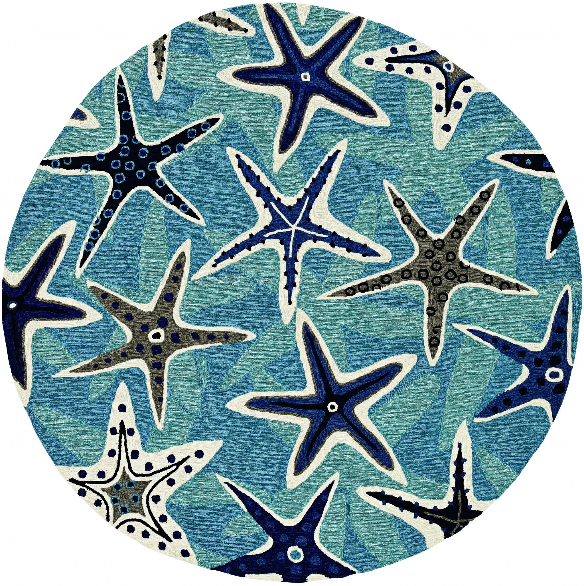 60" X 90" Blue Polypropelene Rug