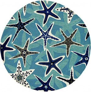 60" X 90" Blue Polypropelene Rug