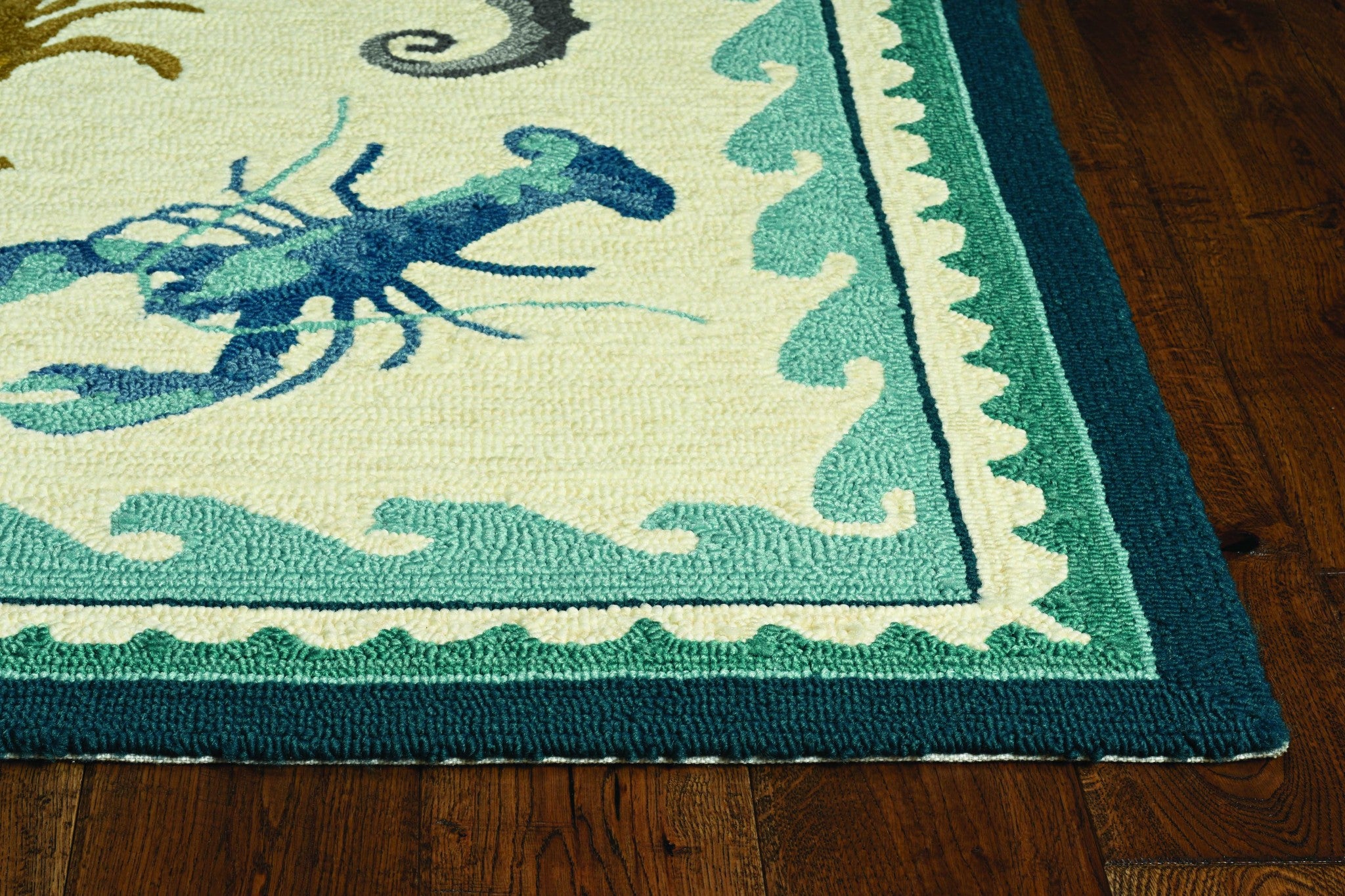 24" X 36" Ivory or Teal Polypropelene Rug