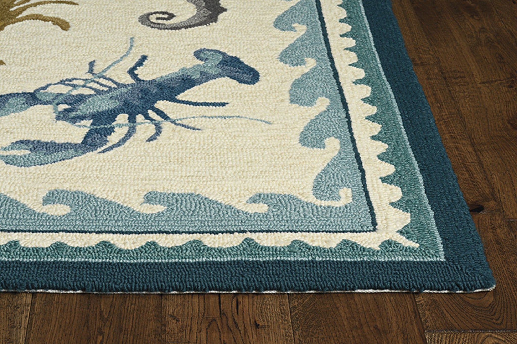 39" X 63" Ivory or Teal Polypropelene Rug