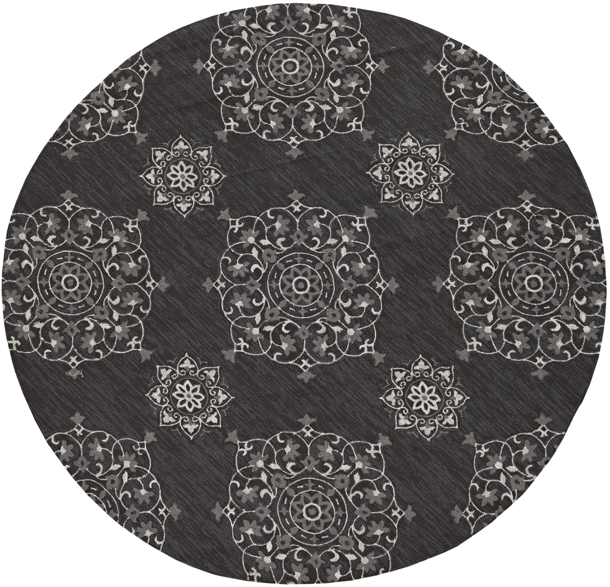 90" X 114" Charcoal Polypropelene Rug