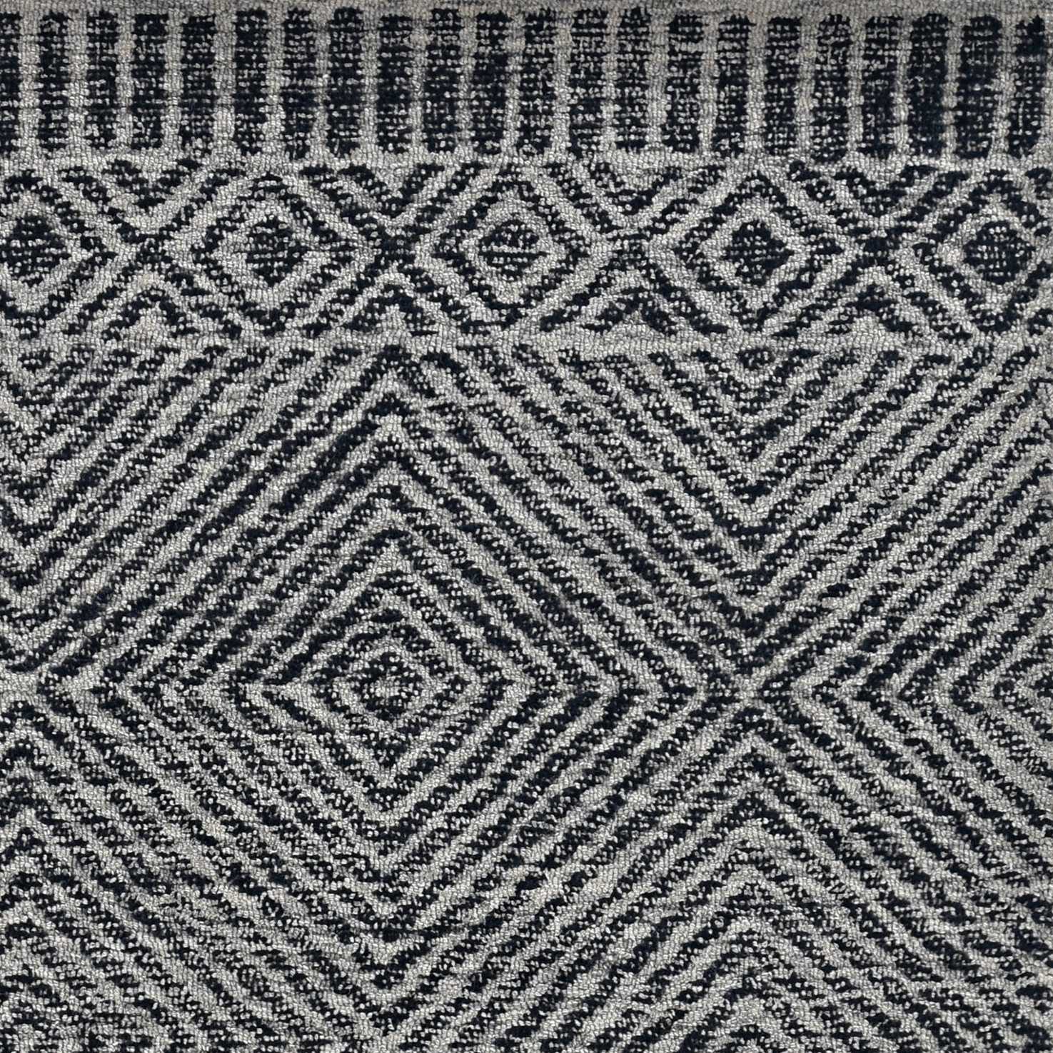 78" X 114" Grey or  Black Wool Rug