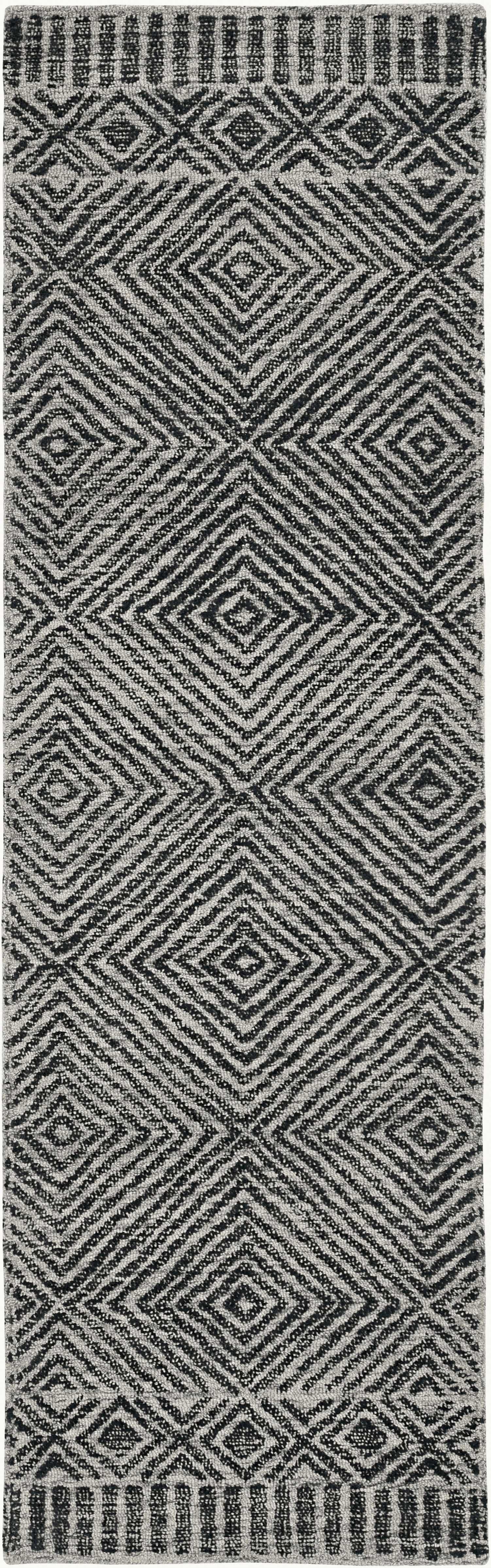 96" X 132" Grey or  Black Wool Rug