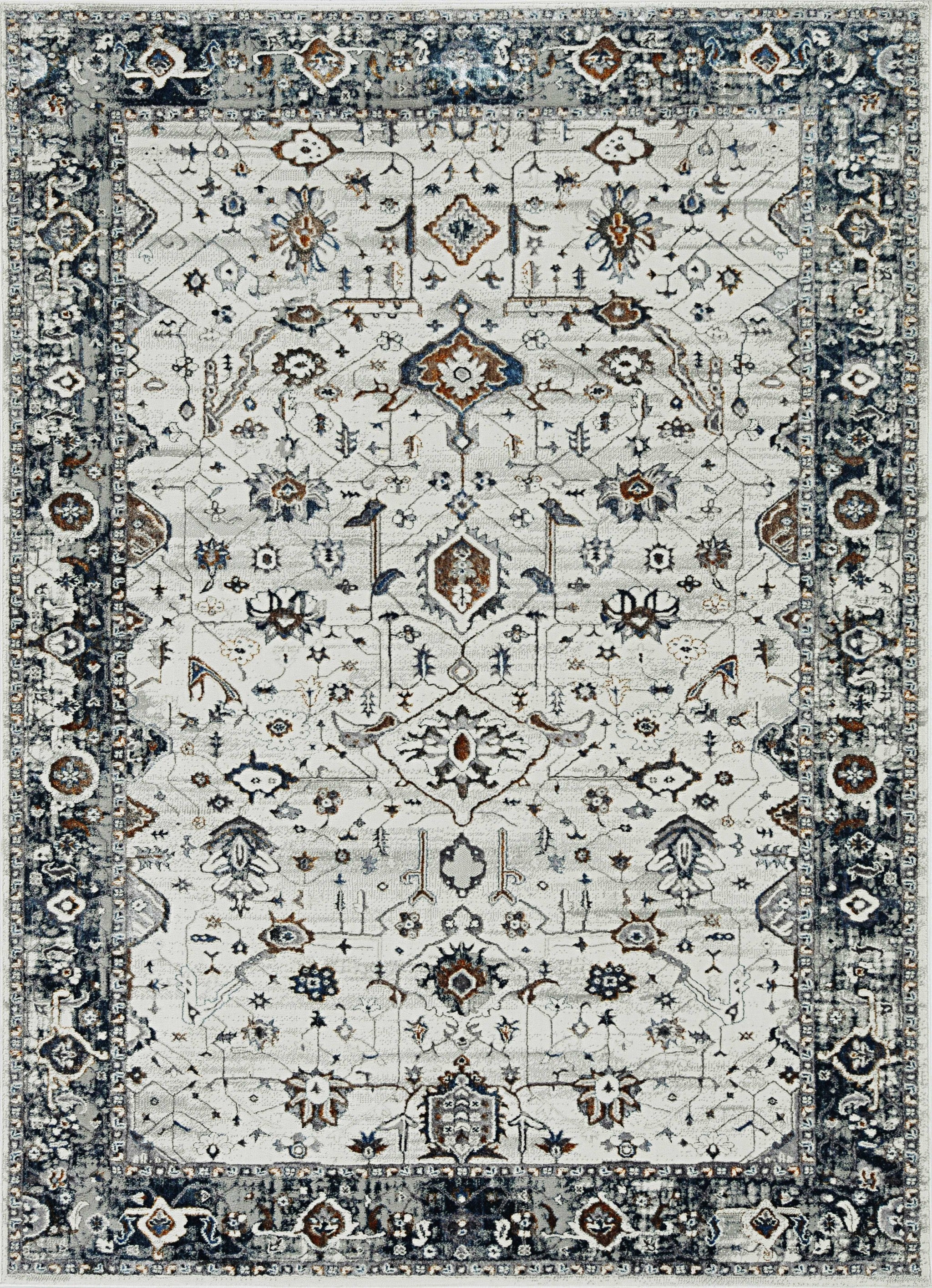 63" X 91" Ivory or Grey Polyester Rug