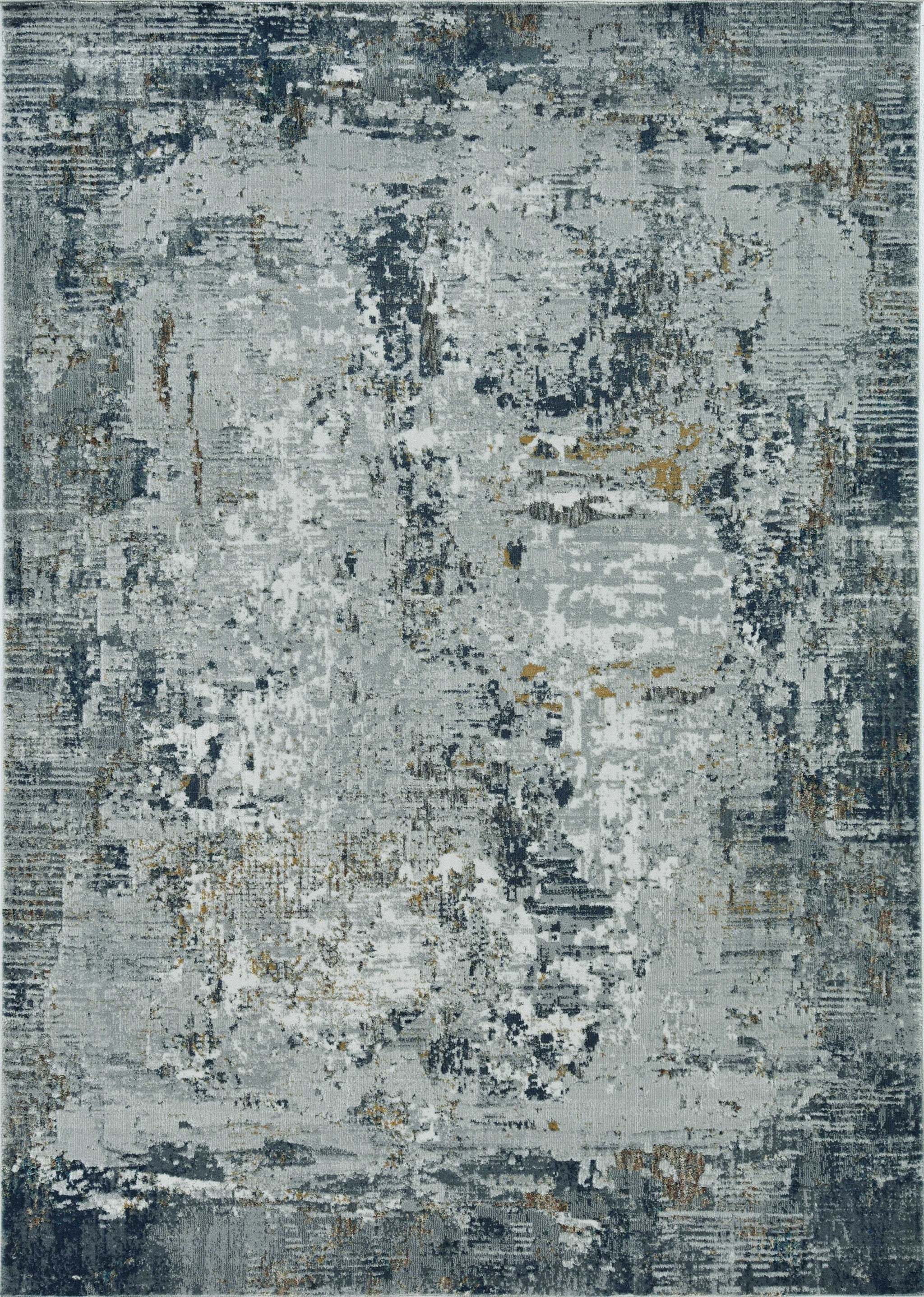 79" X 114" Grey Polypropylene and  Polyester Rug
