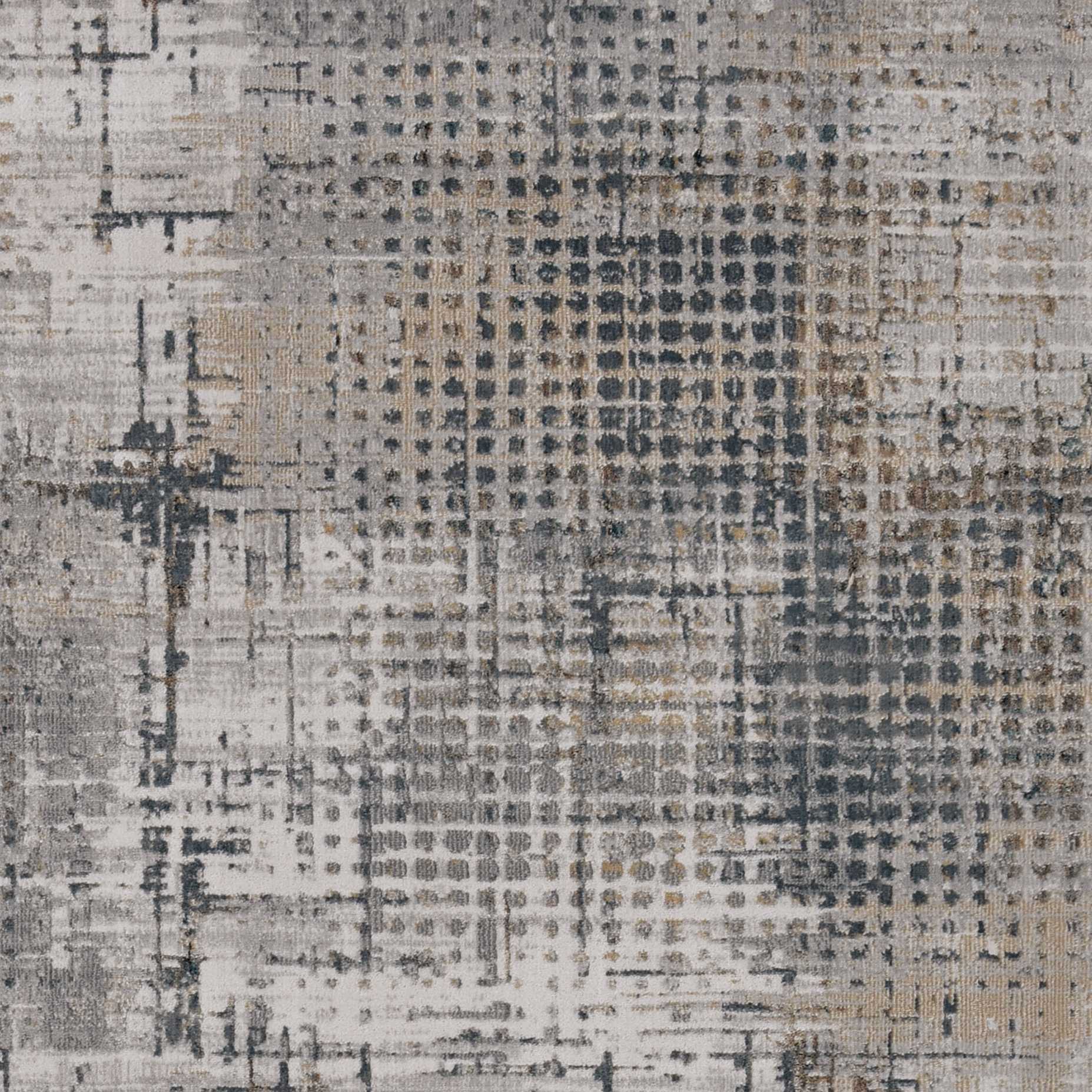 39" X 55" Grey Polypropylene and  Polyester Rug