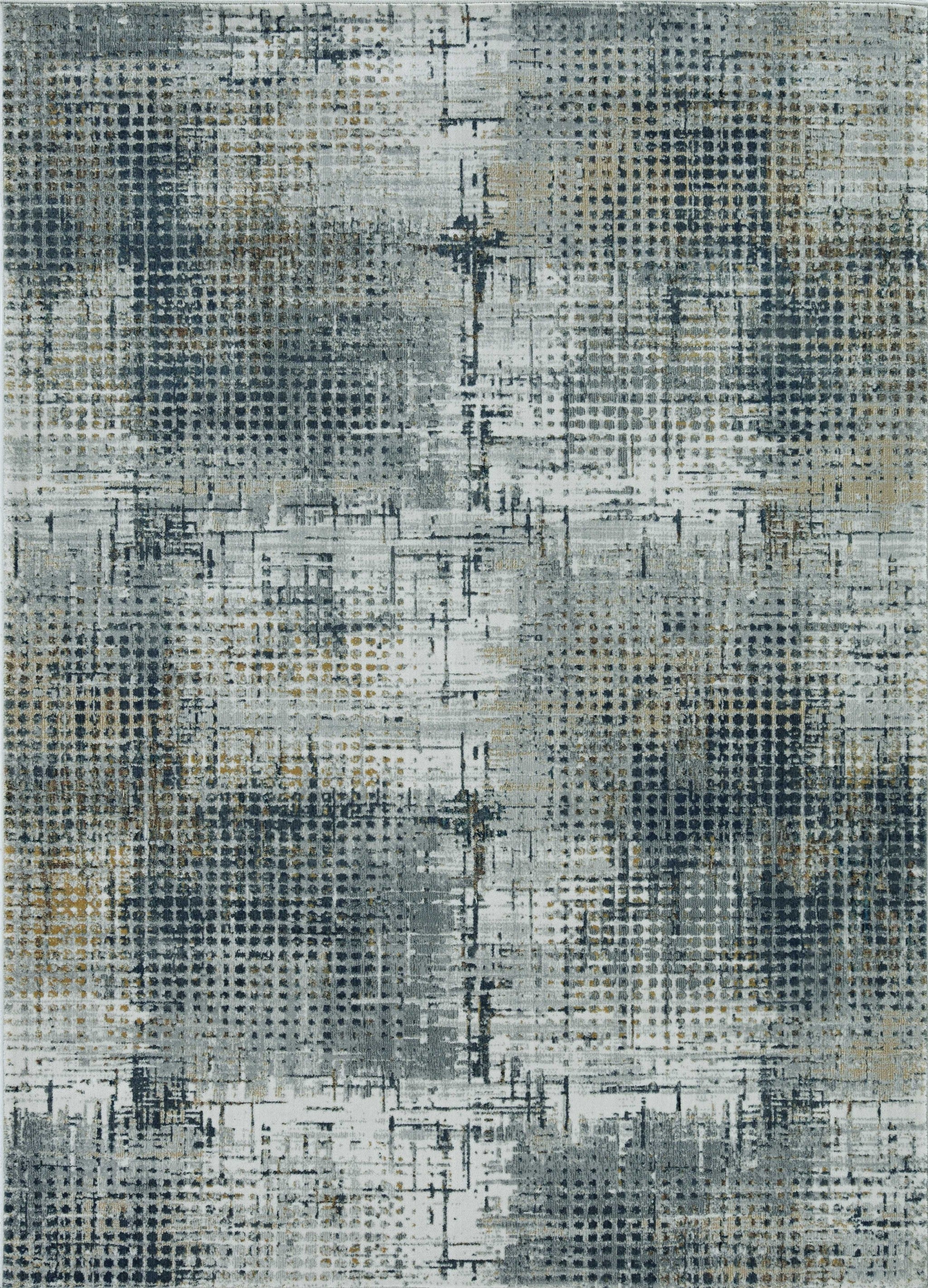 39" X 55" Grey Polypropylene and  Polyester Rug