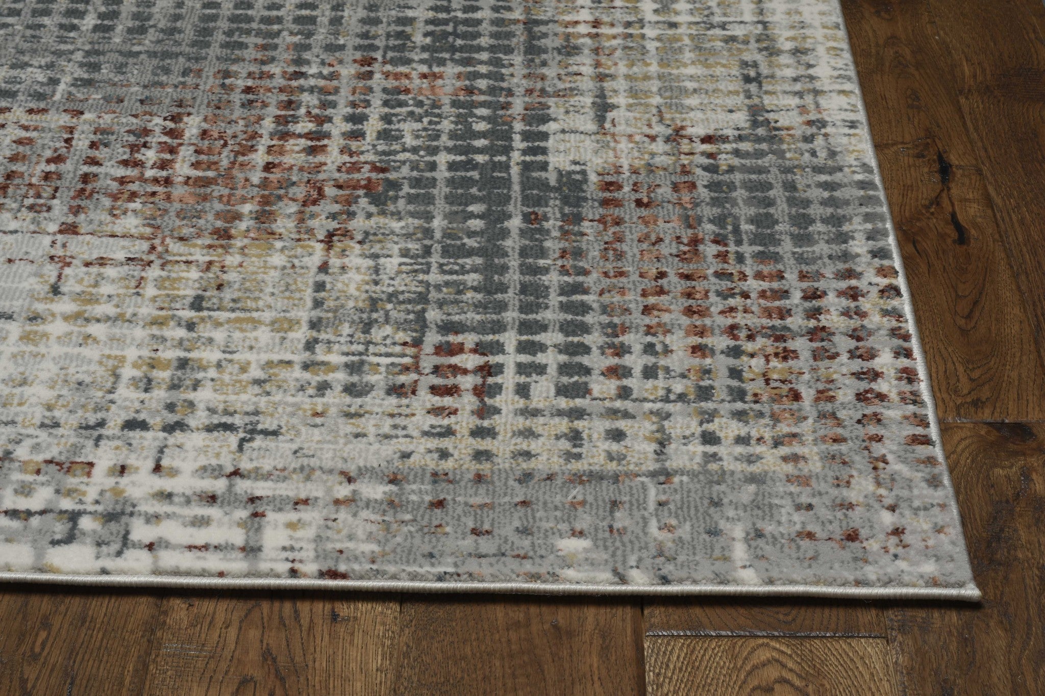 26" X 83" Grey or  Brick Polypropylene and  Polyester Rug