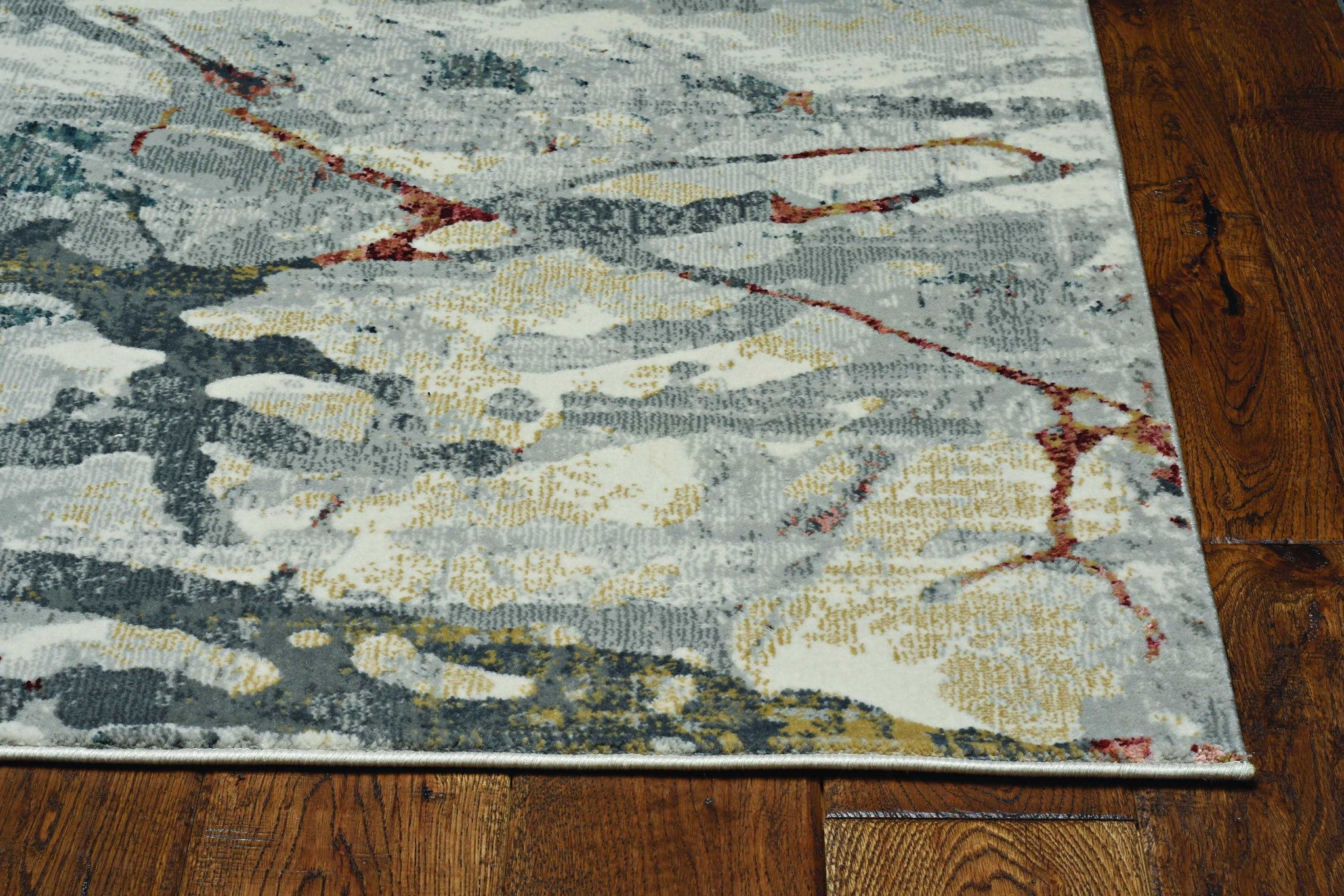 26" X 83" Grey or  Teal Polypropylene and  Polyester Rug