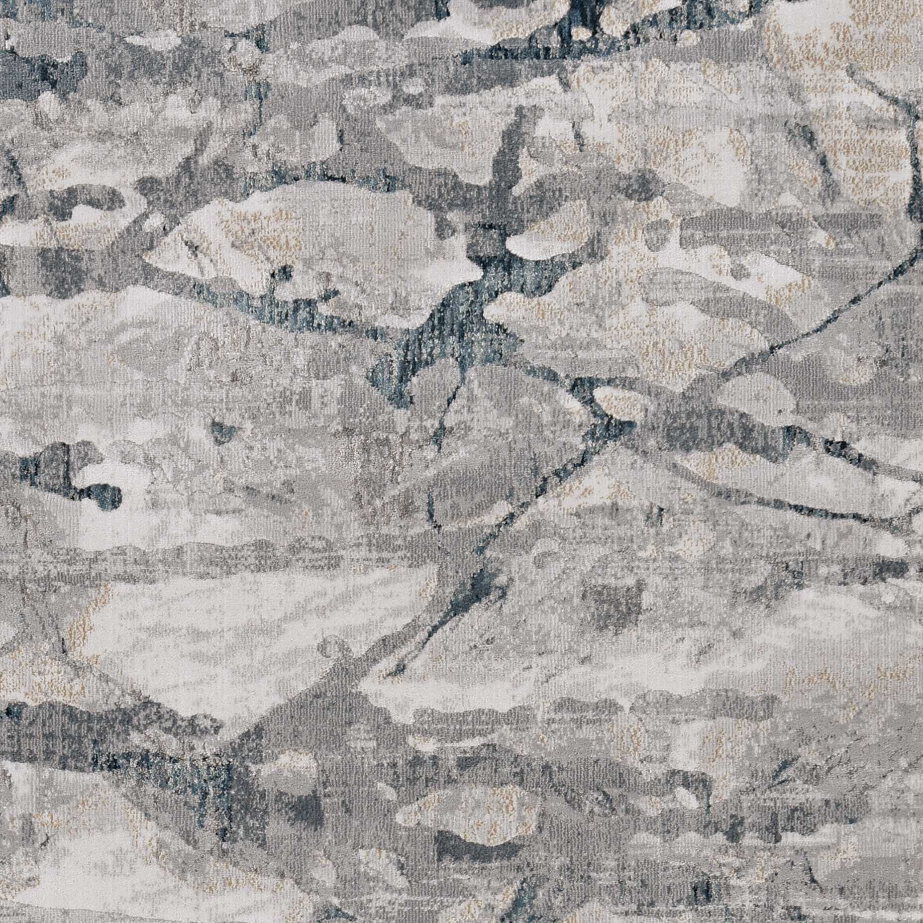 39" X 55" Grey Polypropylene and  Polyester Rug