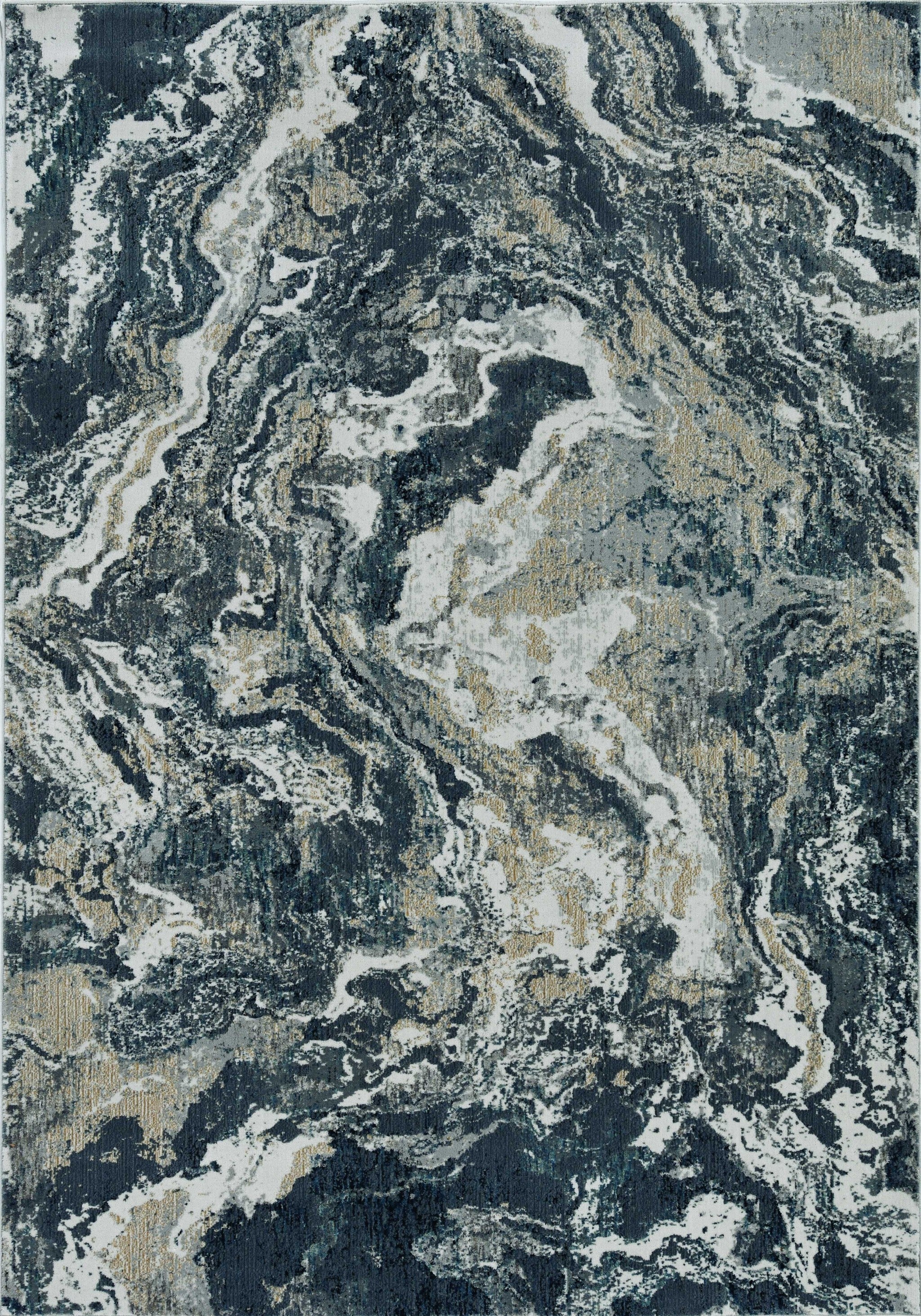 26" X 83" Grey Polypropylene and  Polyester Rug