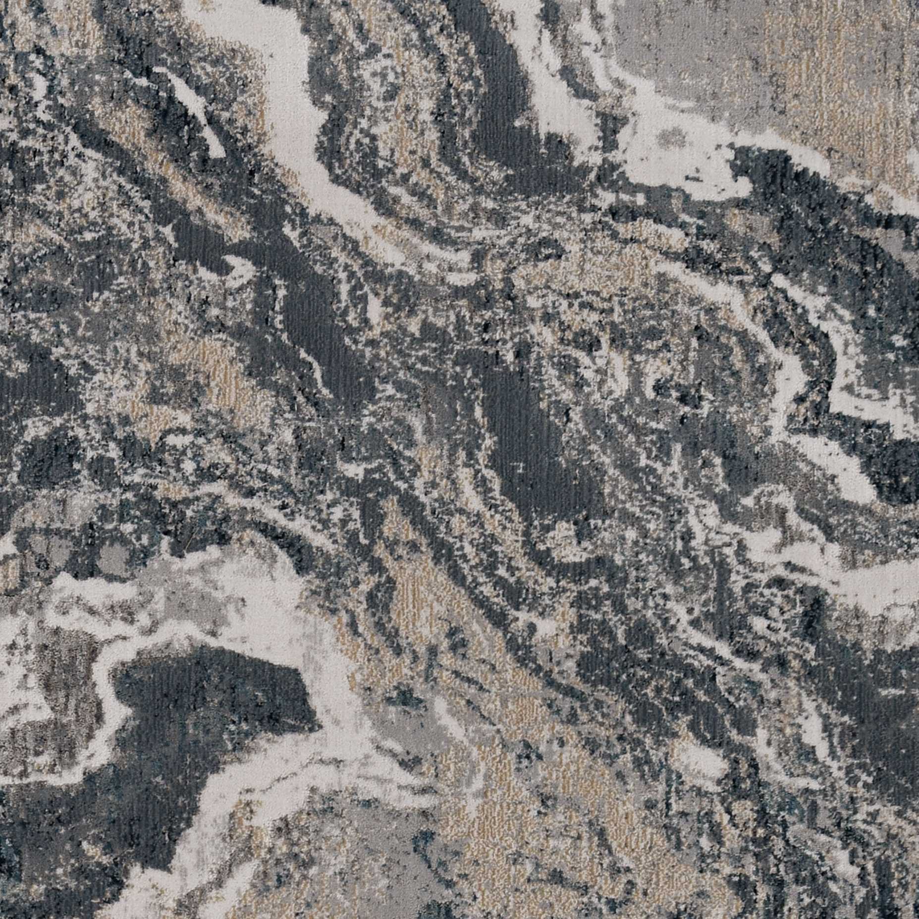 79" X 114" Grey Polypropylene and  Polyester Rug