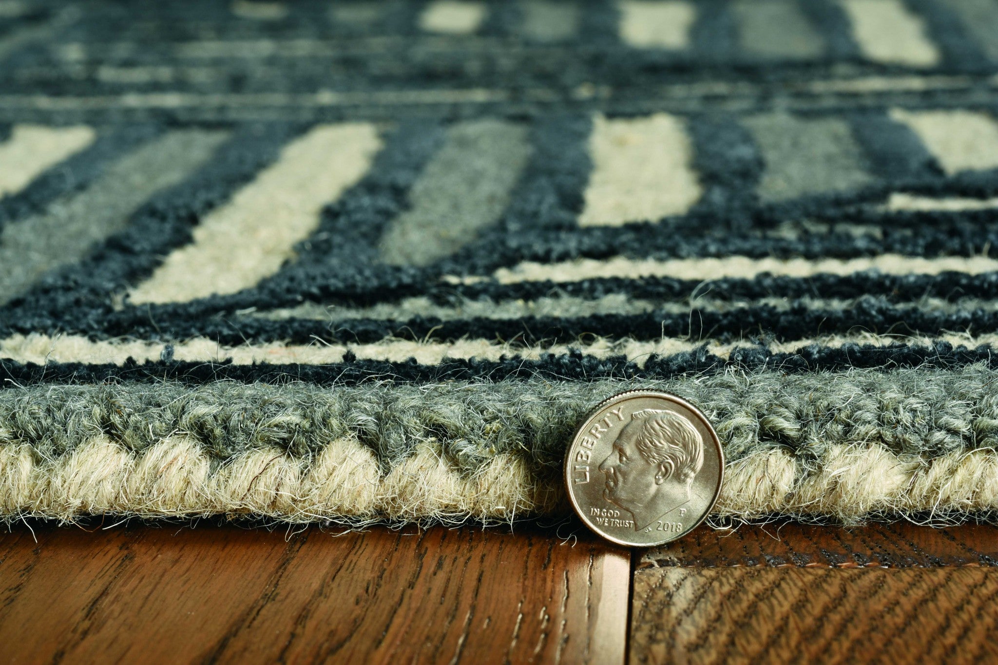 60" X 84" Navy or  Charcoal Wool or Viscose Rug