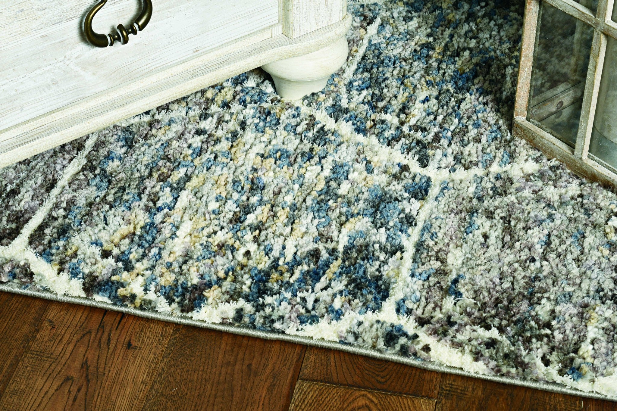 96" X 120" Navy or  Charcoal Wool or Viscose Rug