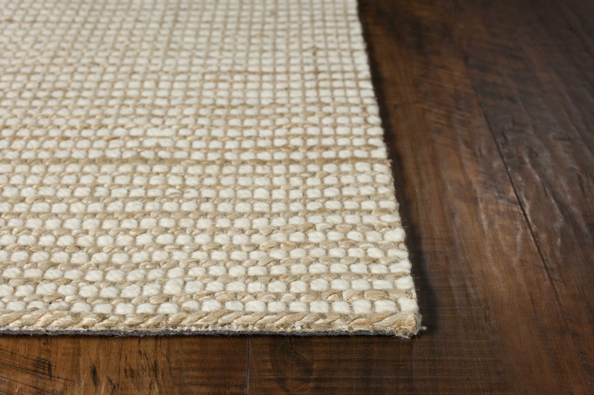 78" X 114" Ivory  Wool or Jute Rug
