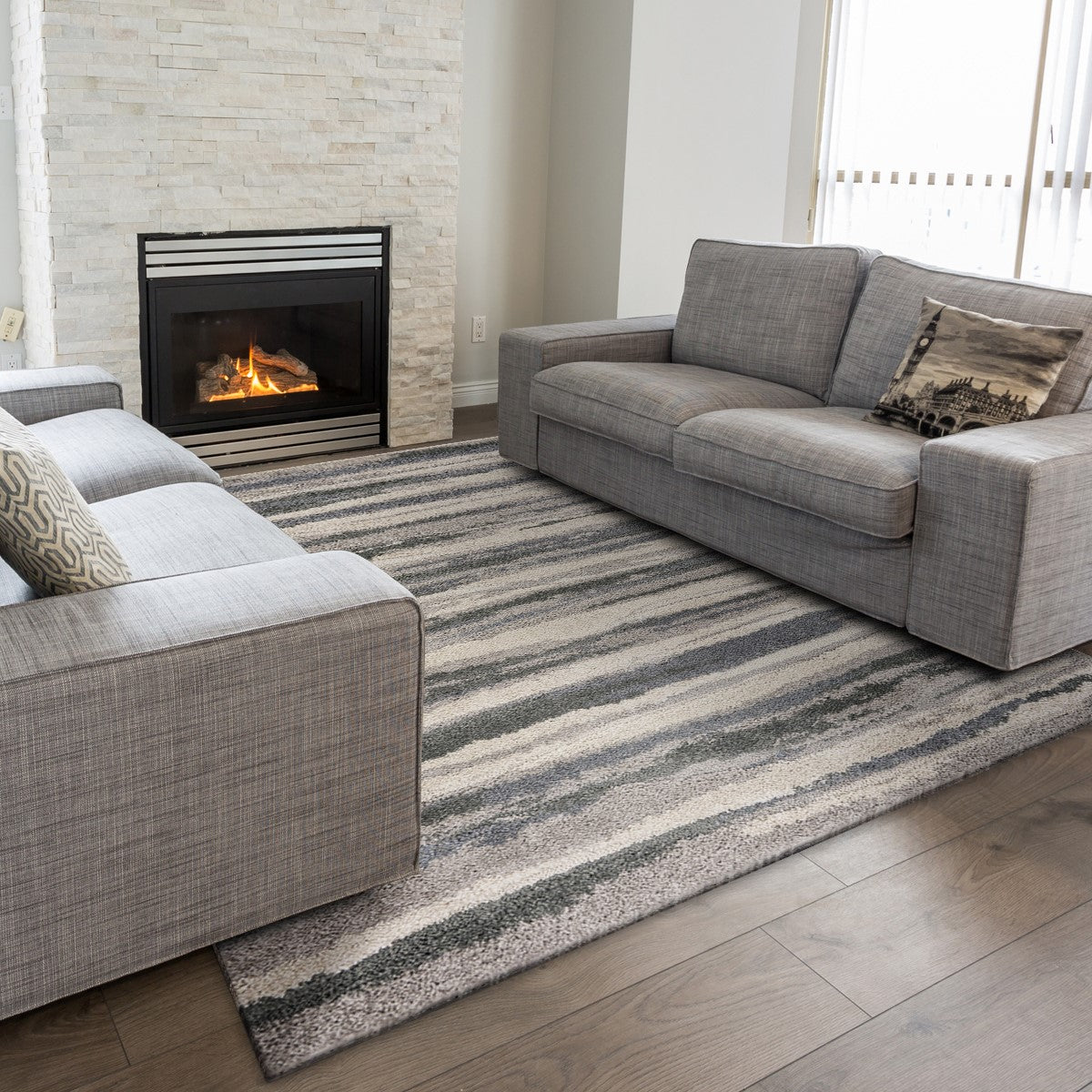 78" X 78" Grey Polypropelene Rug