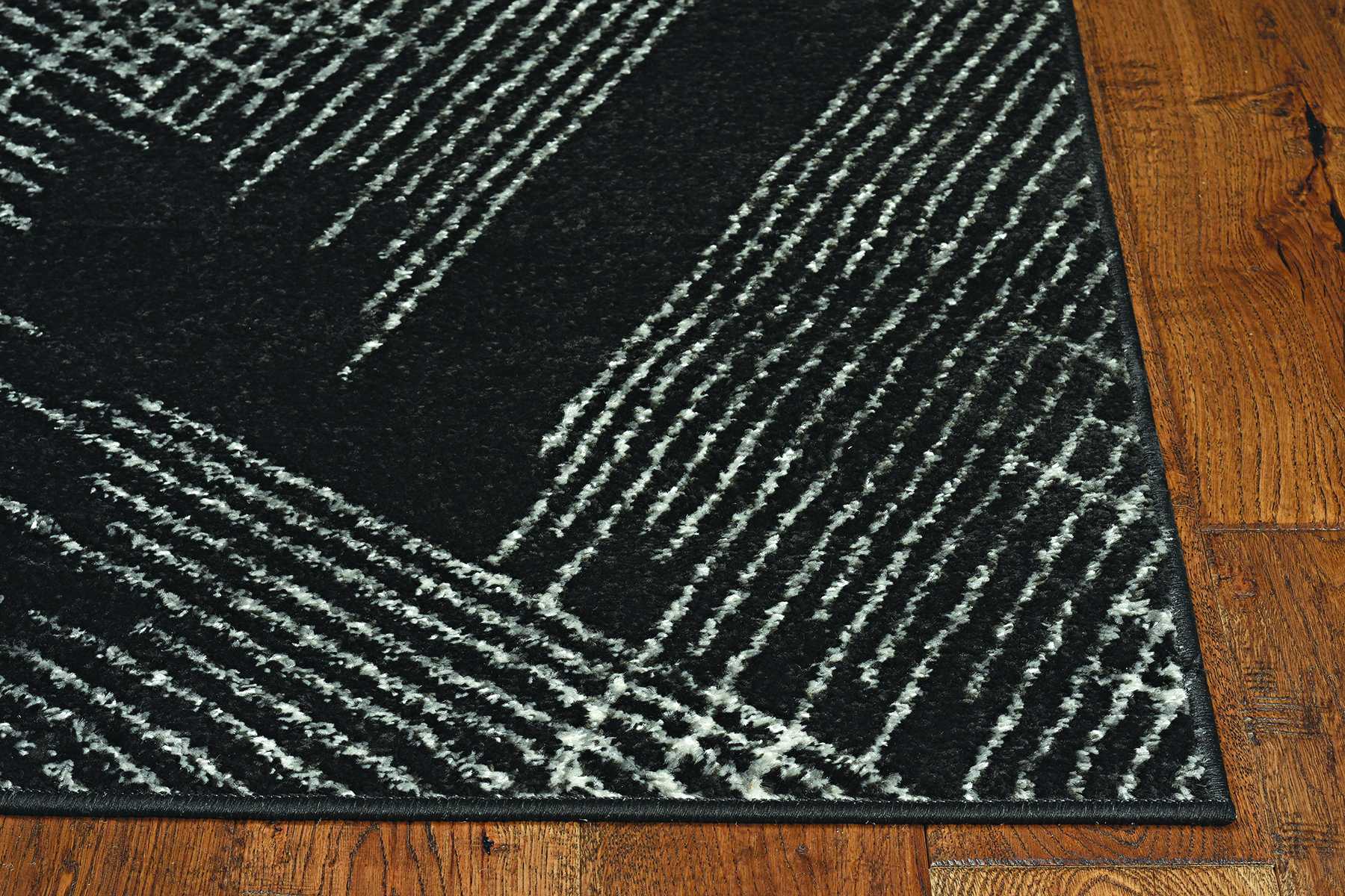 63" X 91" Grey Polyester or  Viscose Rug