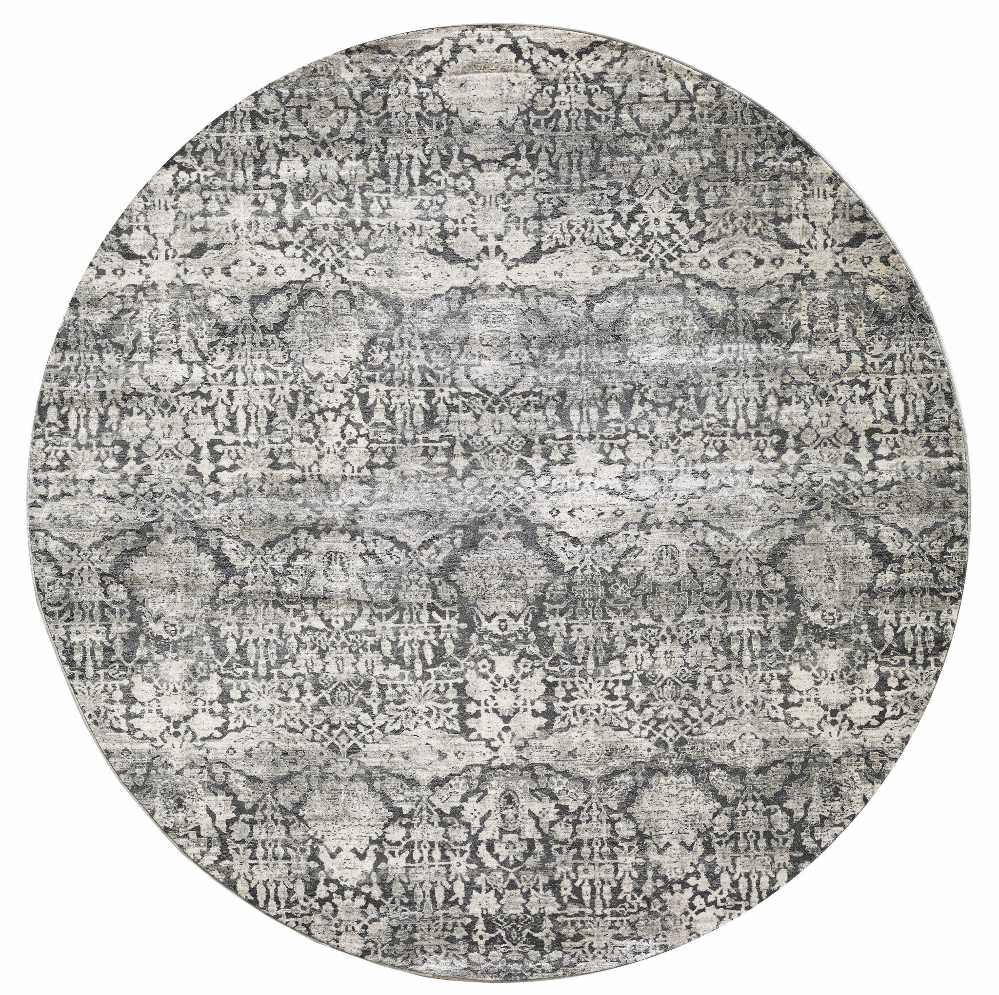 39" X 59" Grey Polyester or  Viscose Rug
