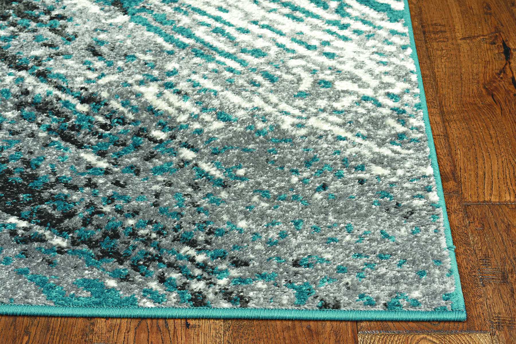 63" X 91" Grey Polyester or  Viscose Rug