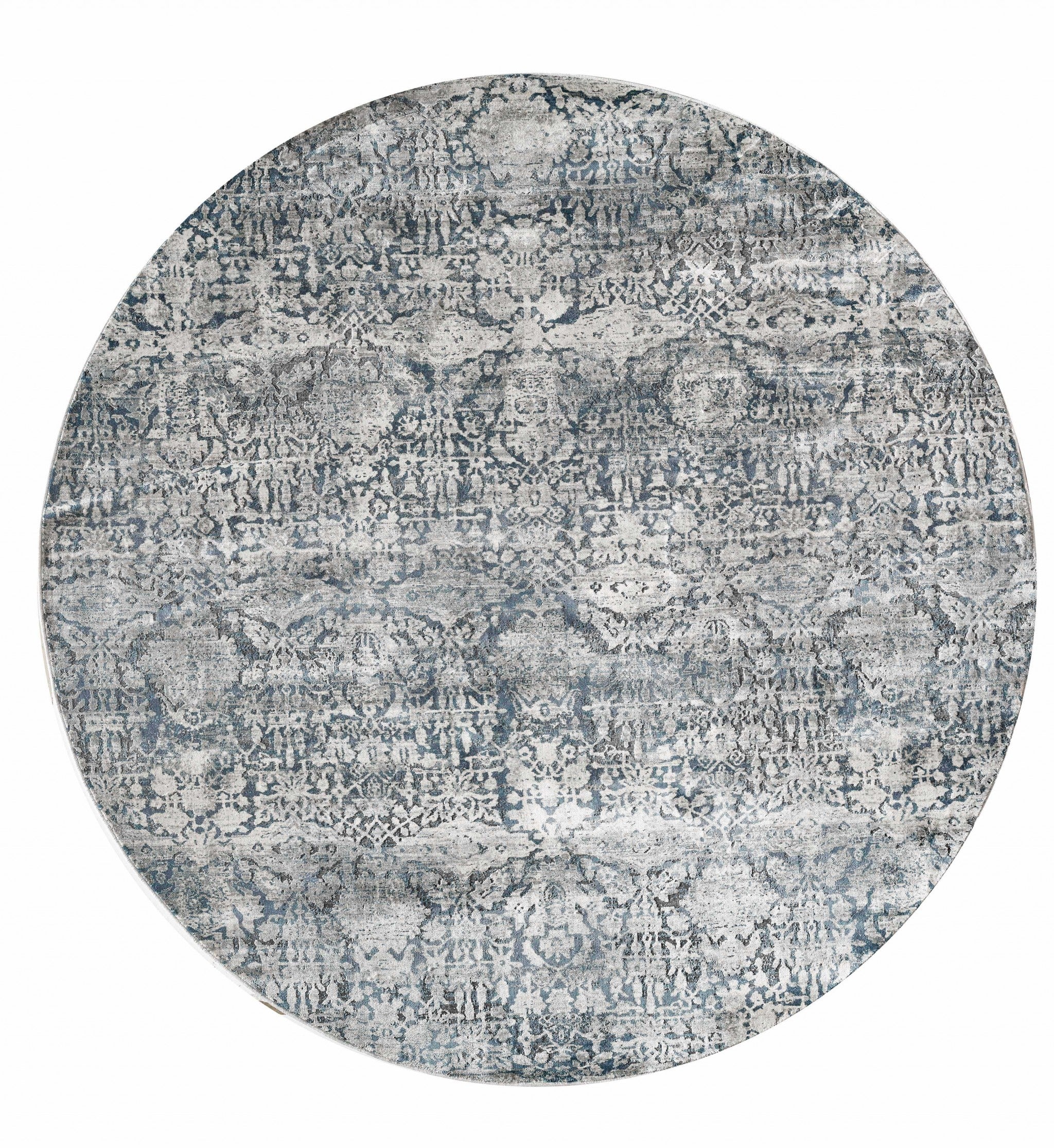 105" X 156" Teal Polyester or  Viscose Rug