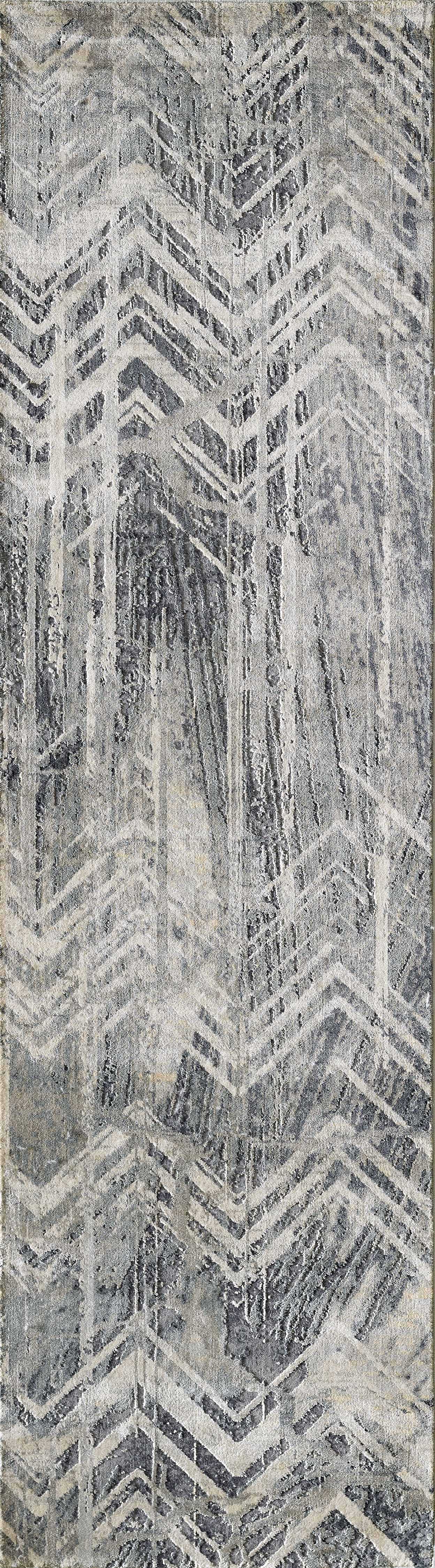 105" X 156" Grey Polyester or  Viscose Rug