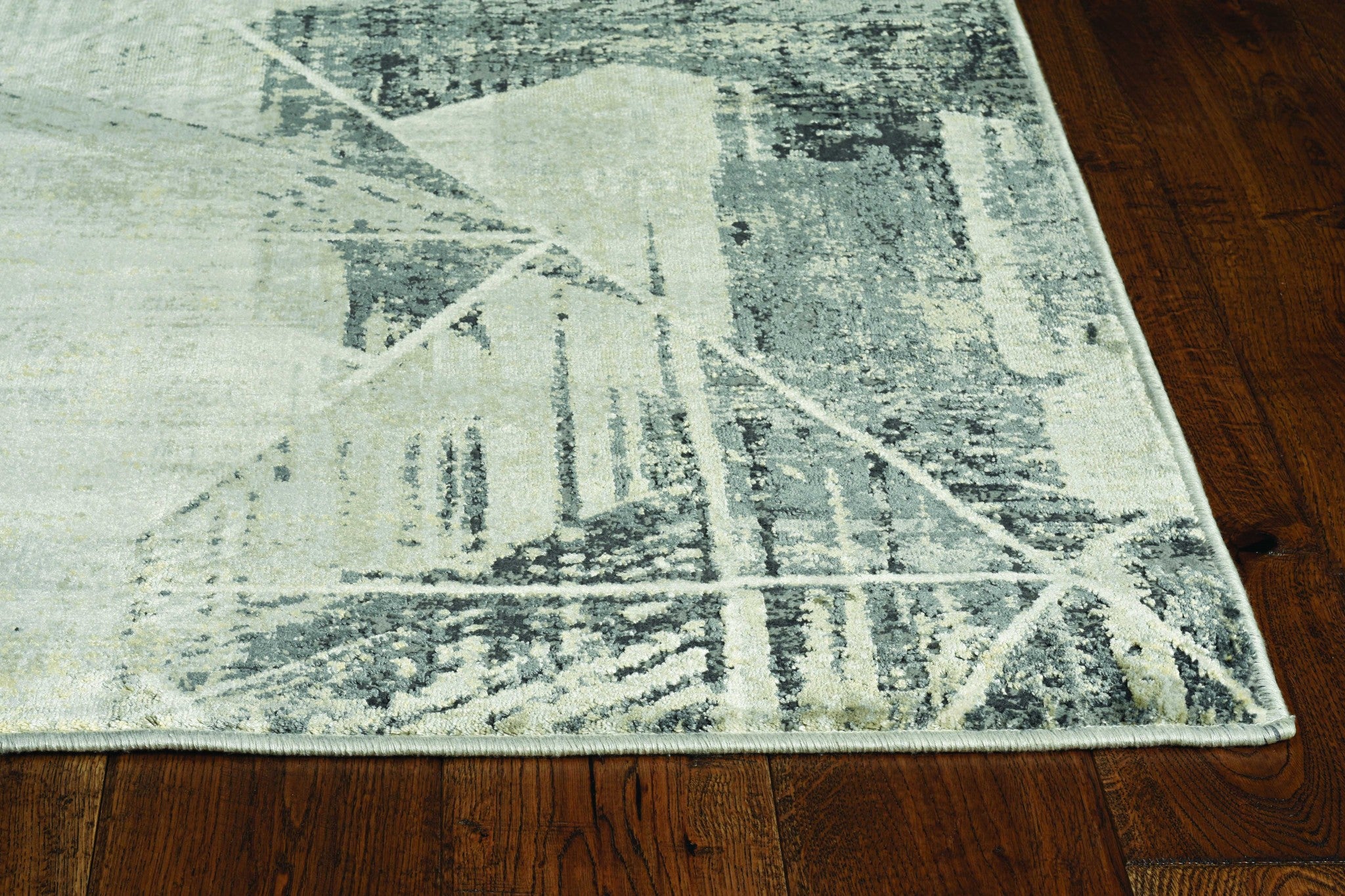 26" X 90" Grey Polyester or  Viscose Rug