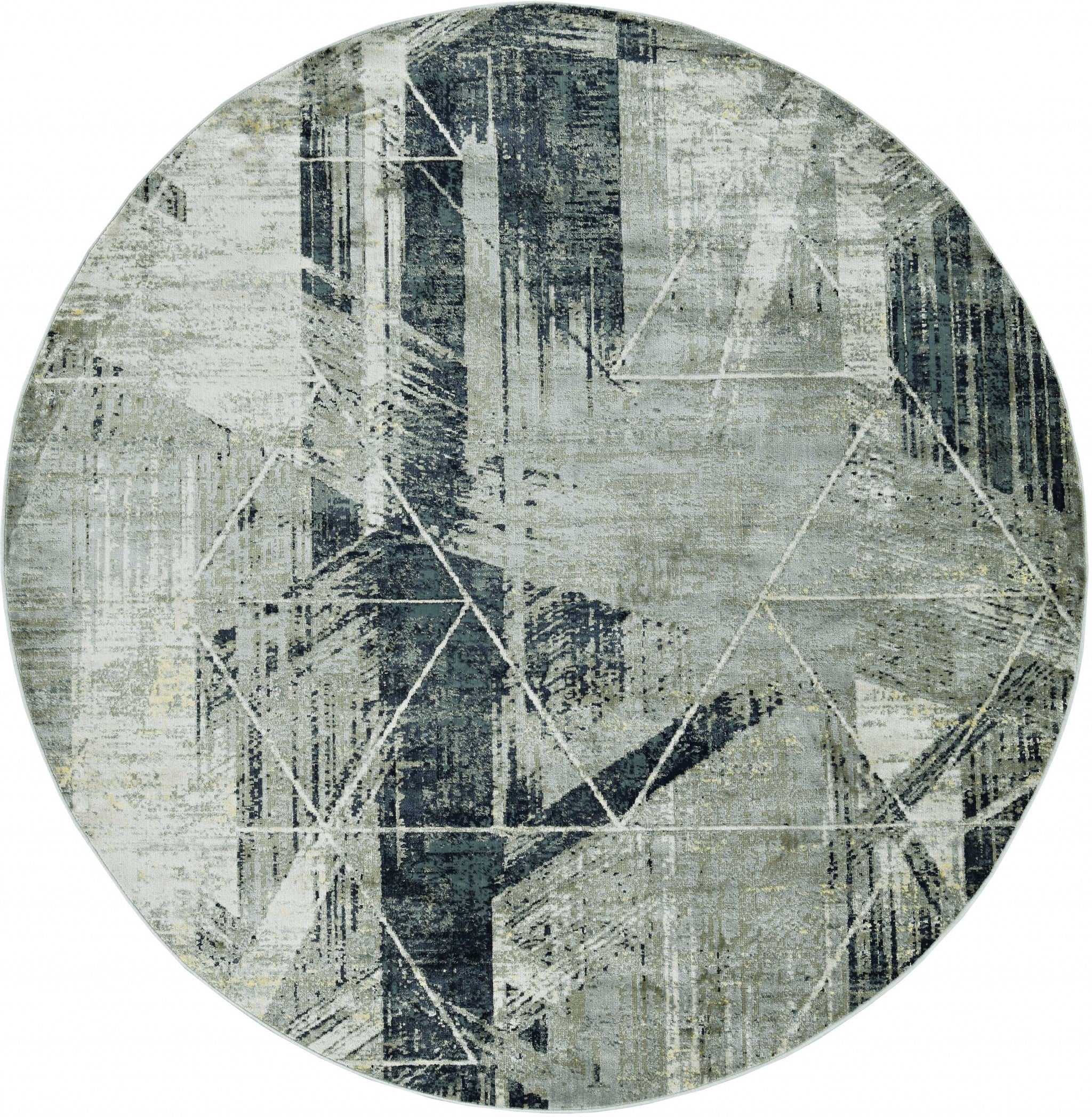 91" X 130" Grey Polyester or  Viscose Rug