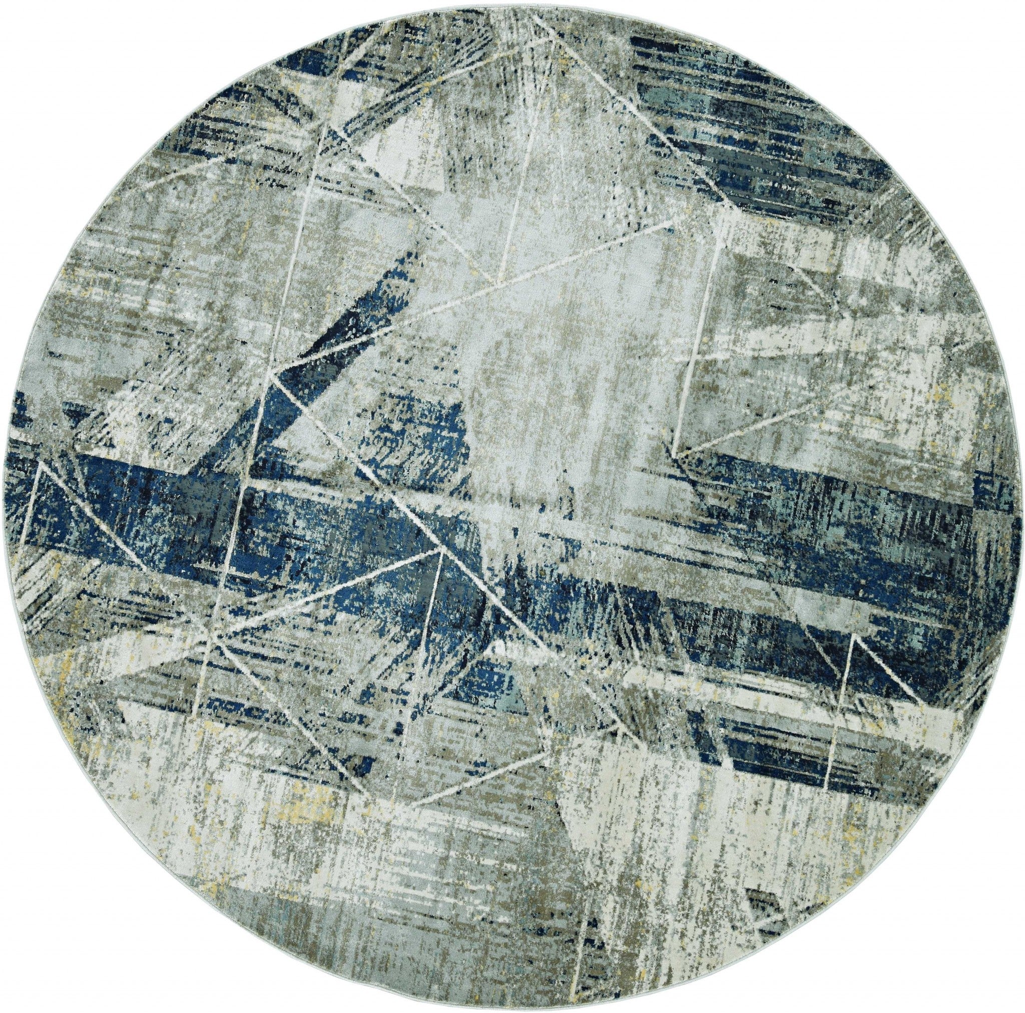 63" X 91" Greyor Blue Polyester or  Viscose Rug