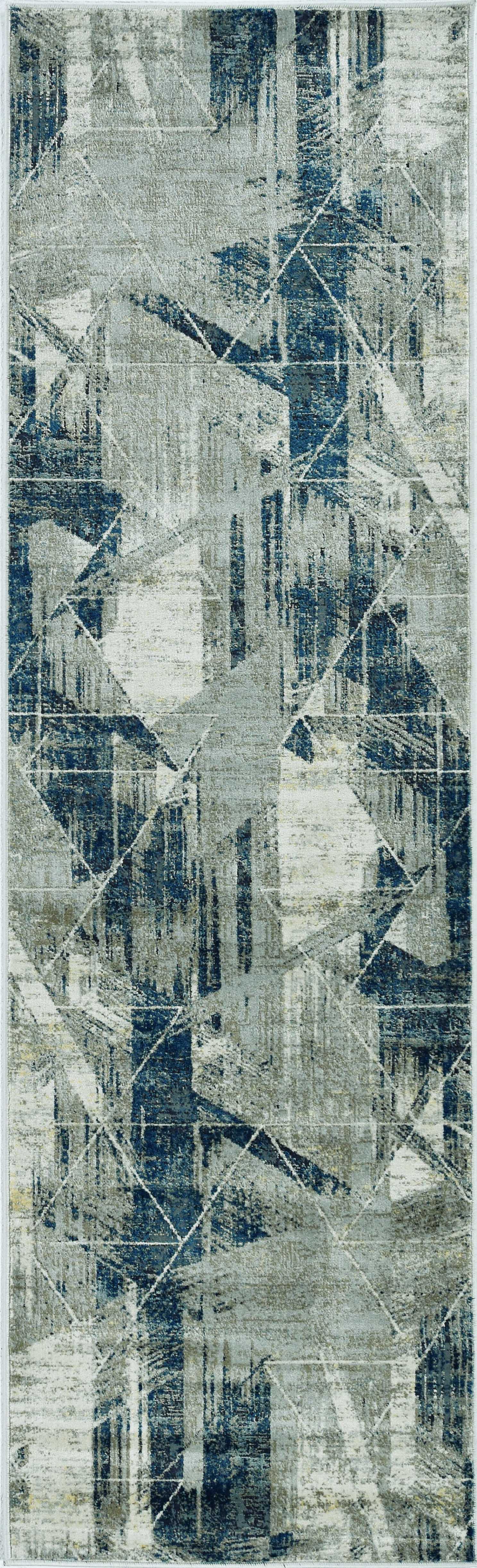 91" X 130" Greyor Blue Polyester or  Viscose Rug