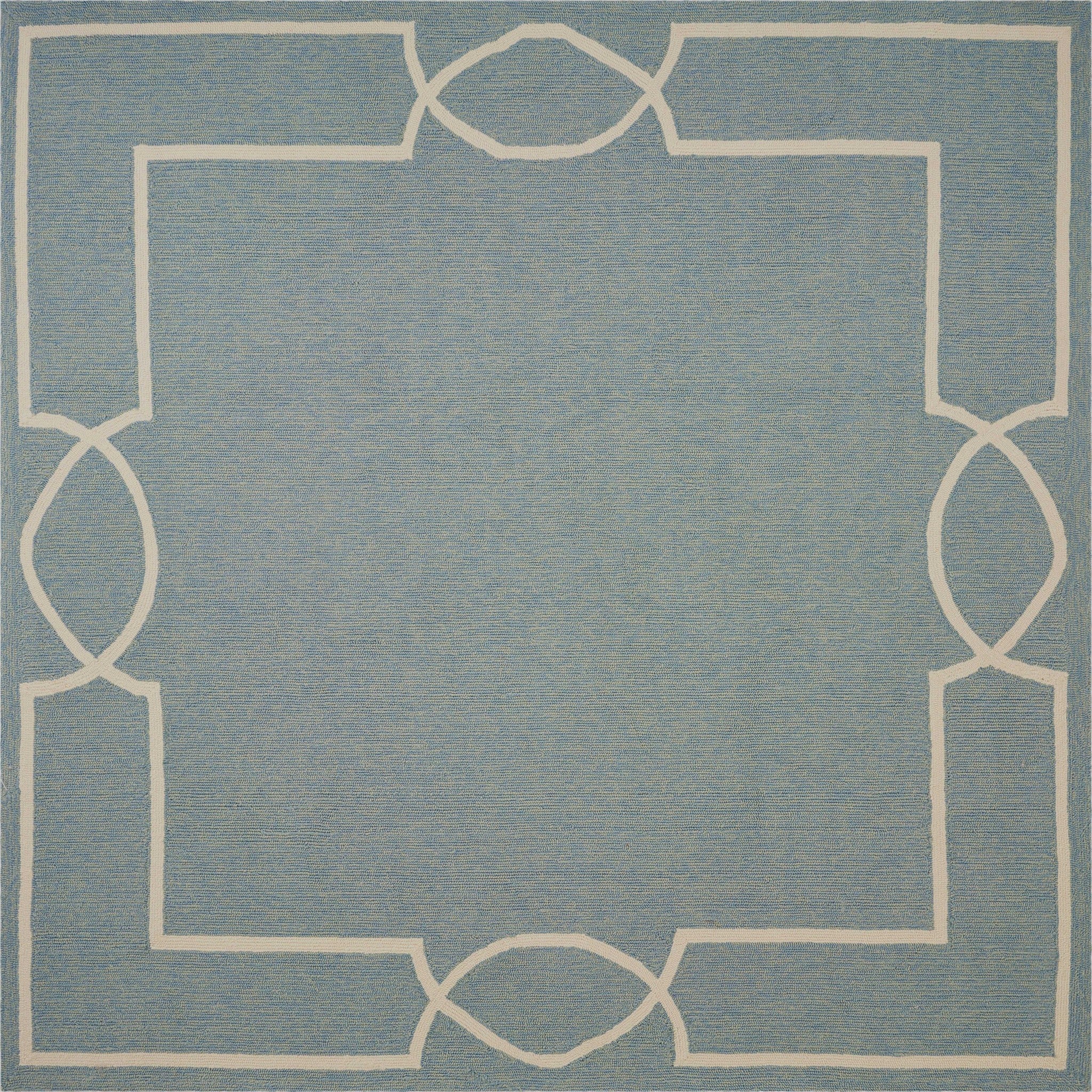 91" X 91" Greyor Blue Polyester or  Viscose Rug