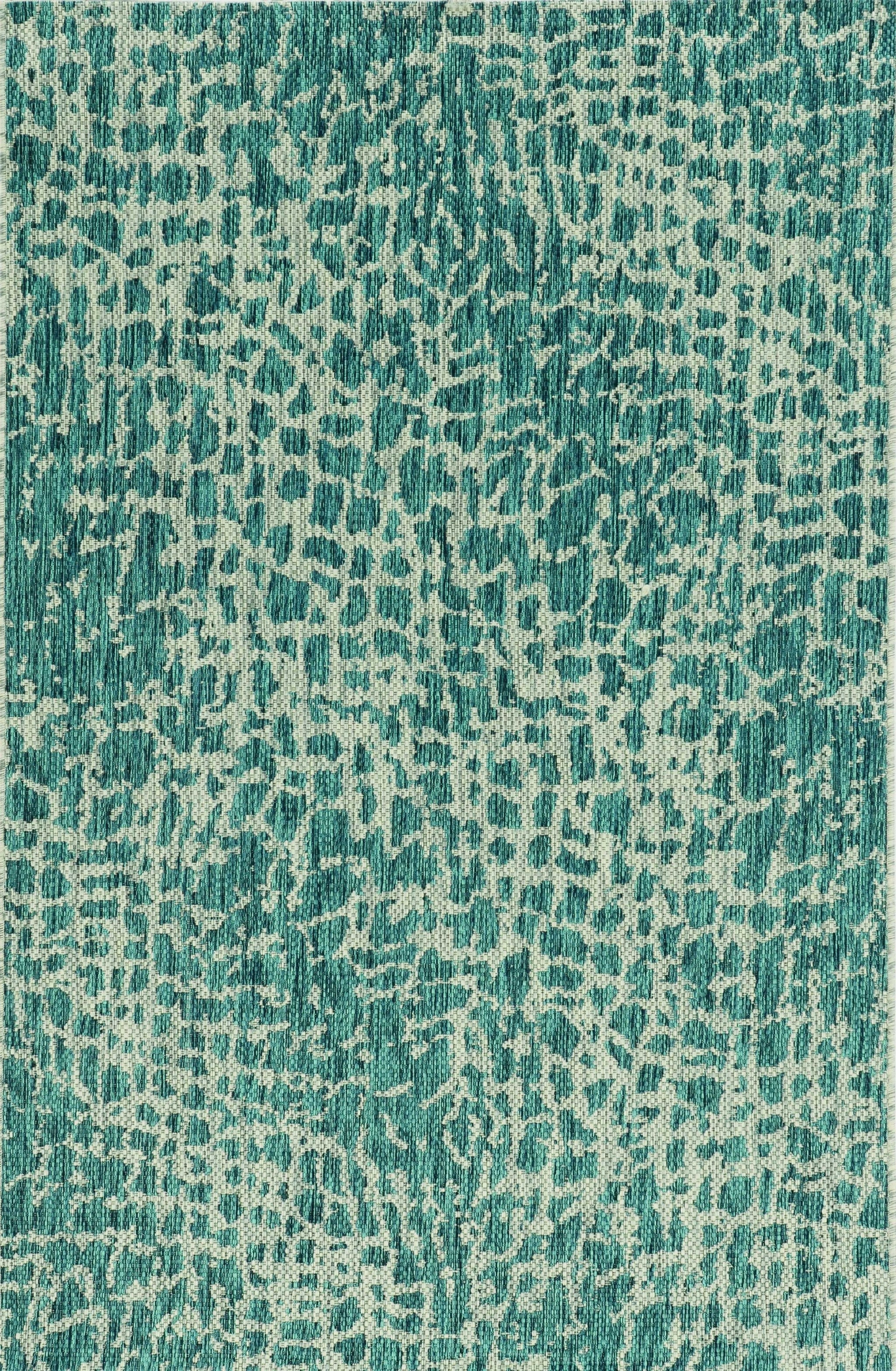 63" X 91" Teal Polypropylene Rug