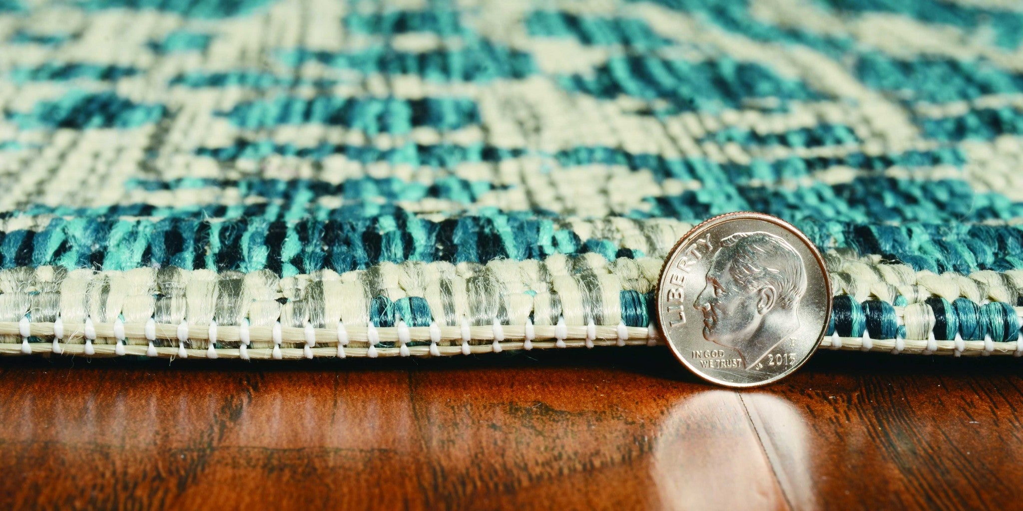 94" X 94" Teal Polypropylene Rug