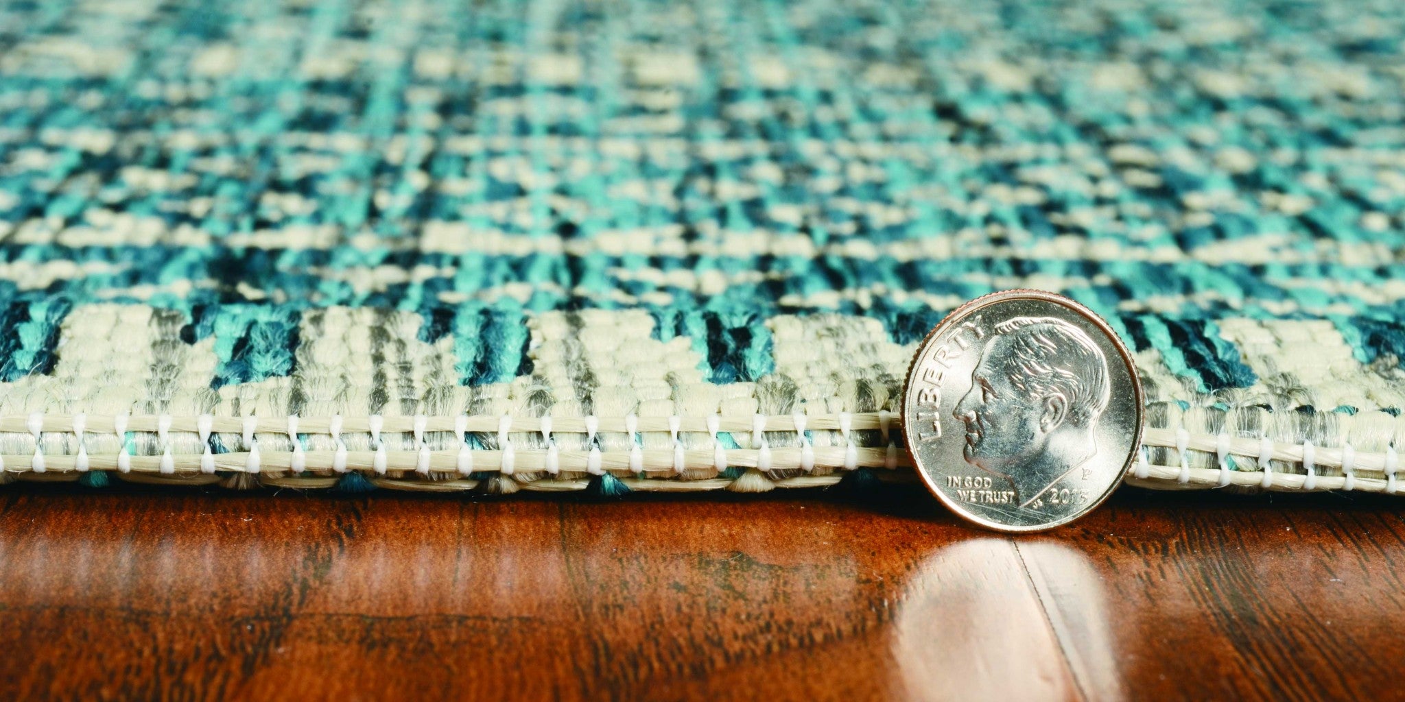 94" X 94" Teal Polypropylene Rug