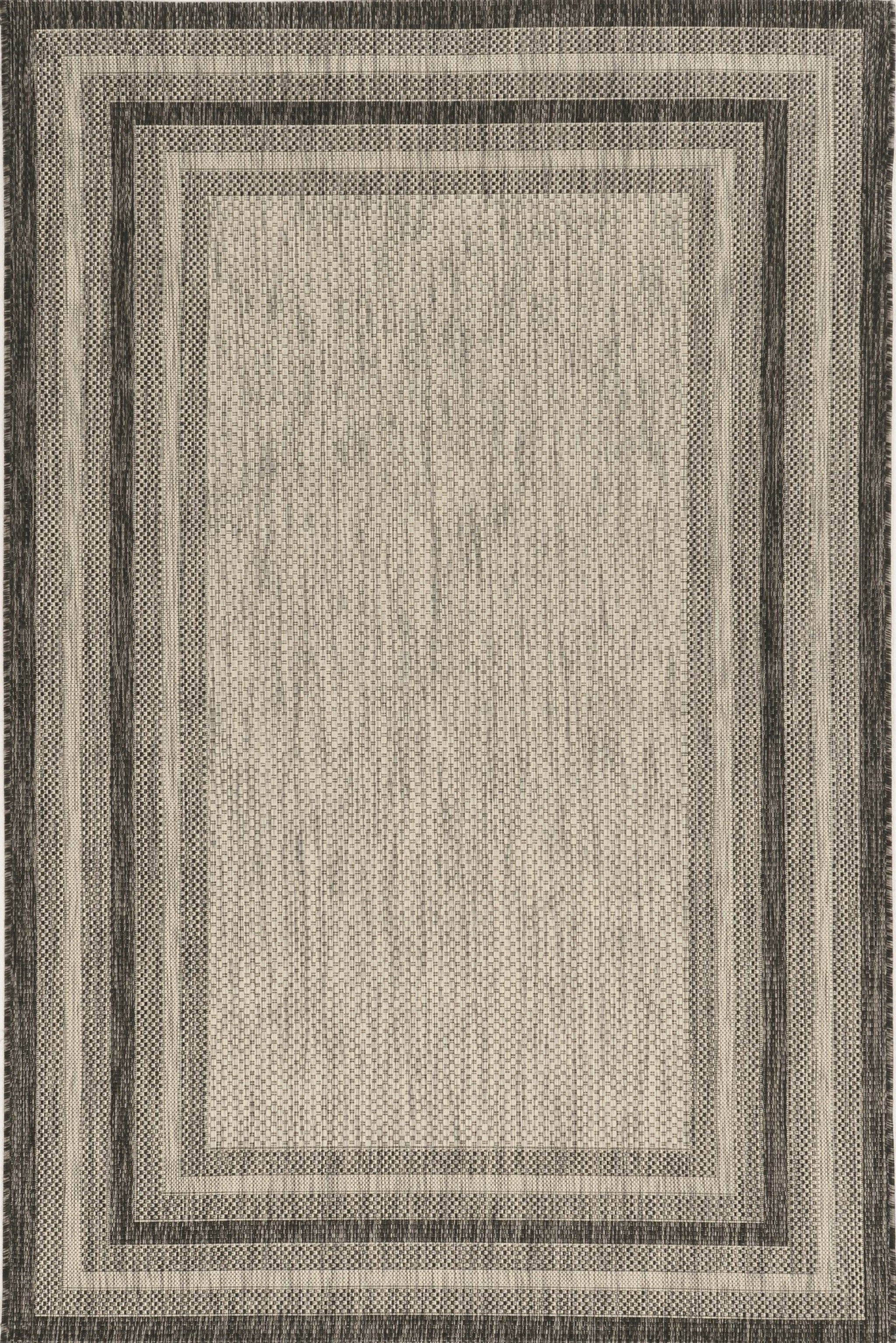 39" X 59" Grey Polypropylene Rug