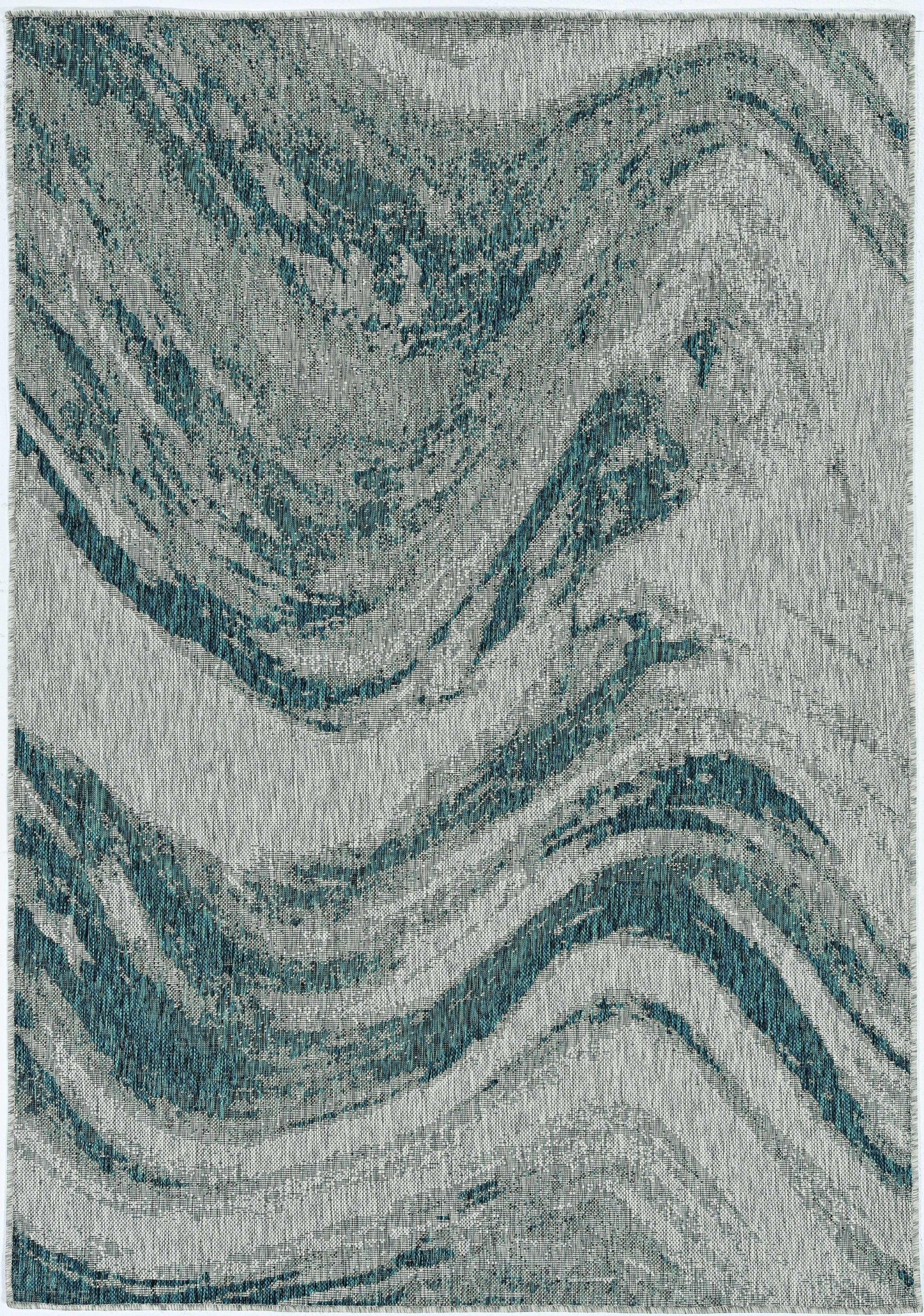 63" X 91" Grey or  Teal Polypropylene Rug
