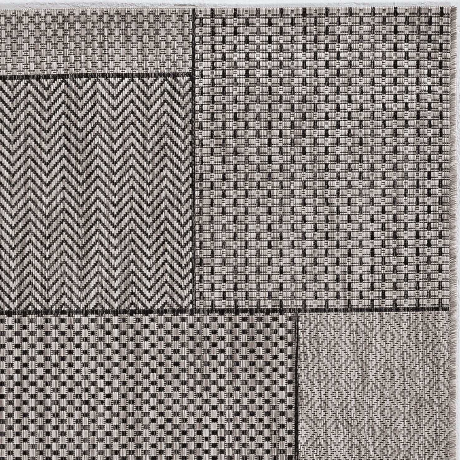 63" X 91" Grey Polypropylene Rug