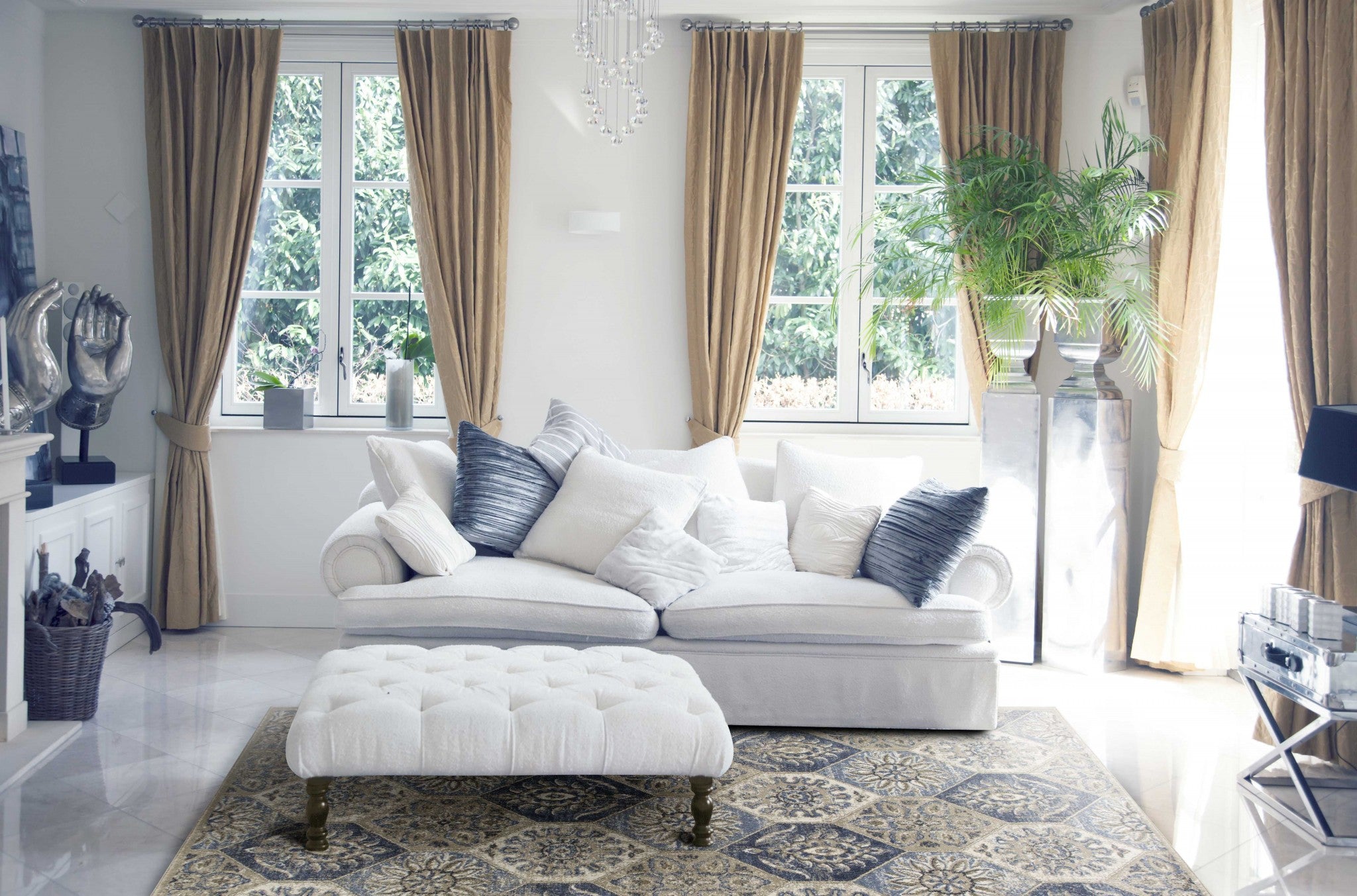 39" X 59" Pewter Polypropelene Rug