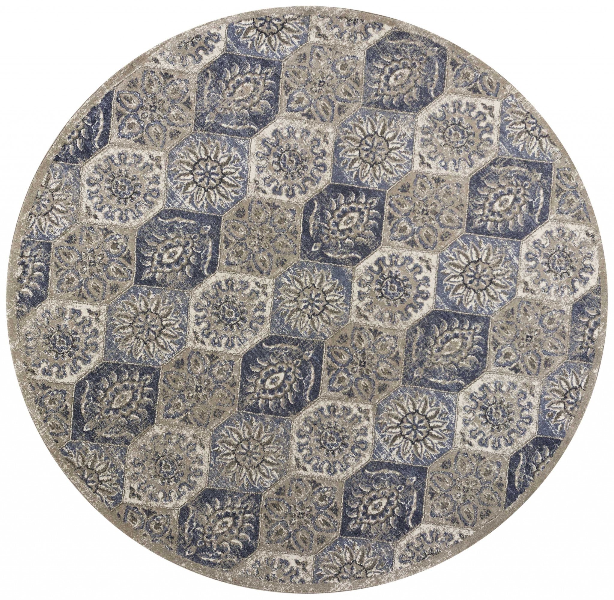 63" X 91" Pewter Polypropelene Rug