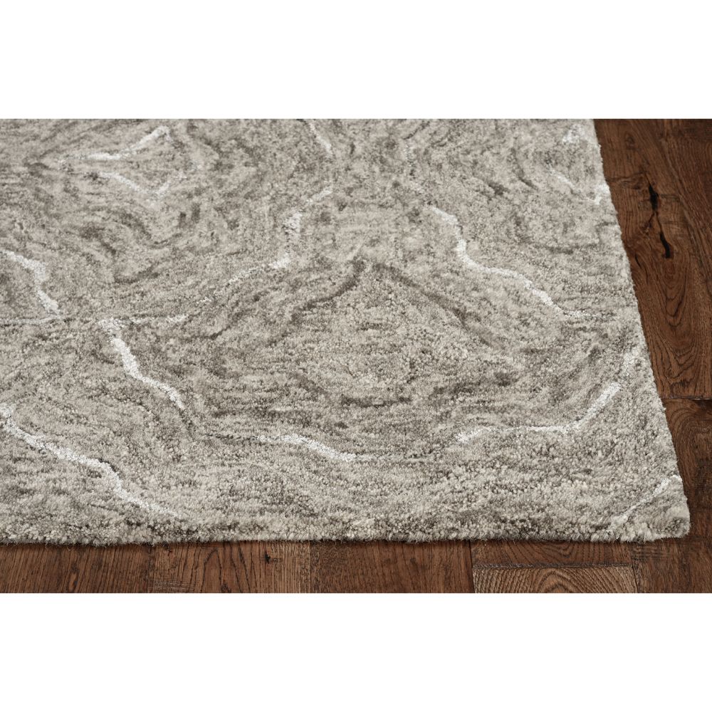 90" X 114" X 0.5" Grey Wool Viscose Rug