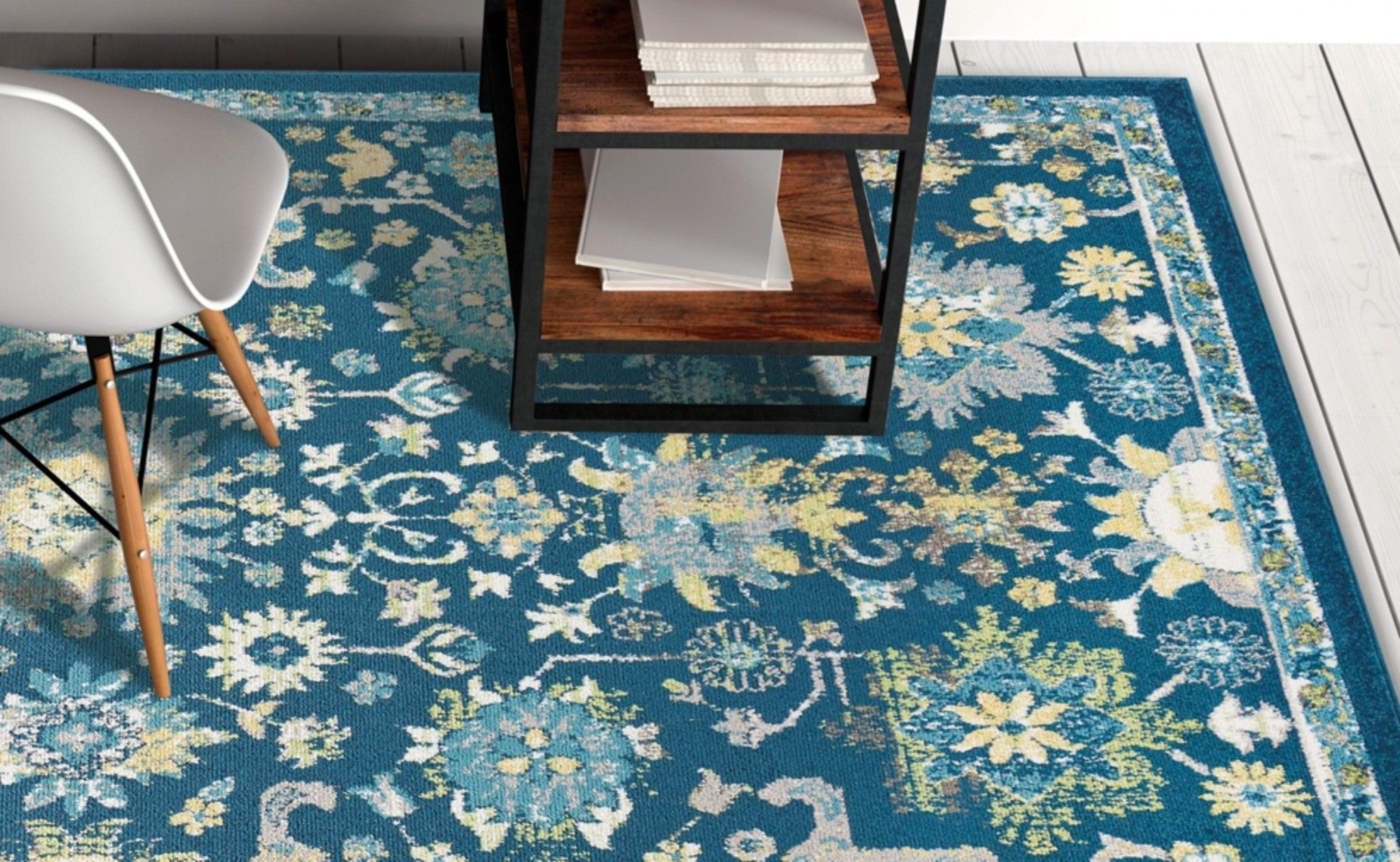 2' X 7' Teal Polypropelene Rug