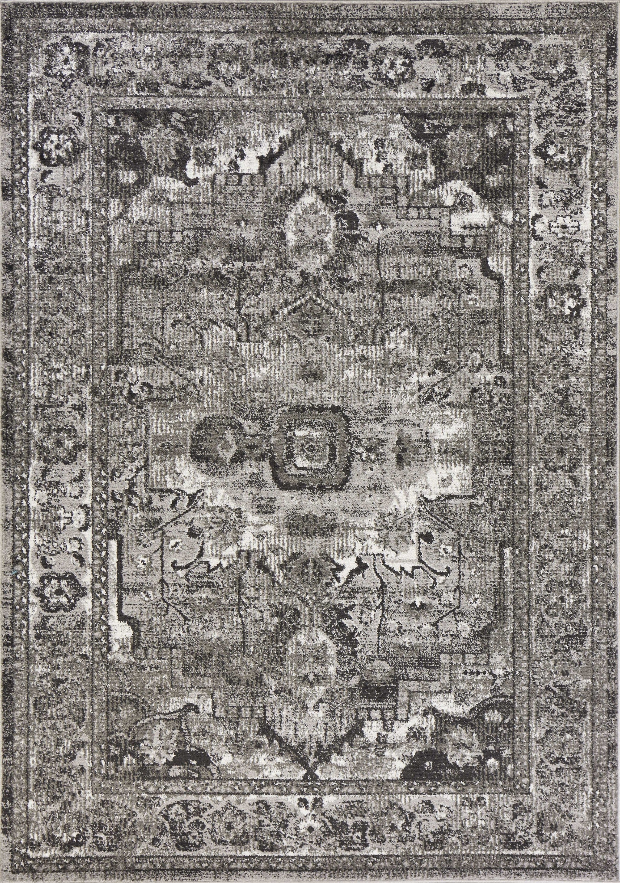 63" X 91" Grey Polypropelene Rug