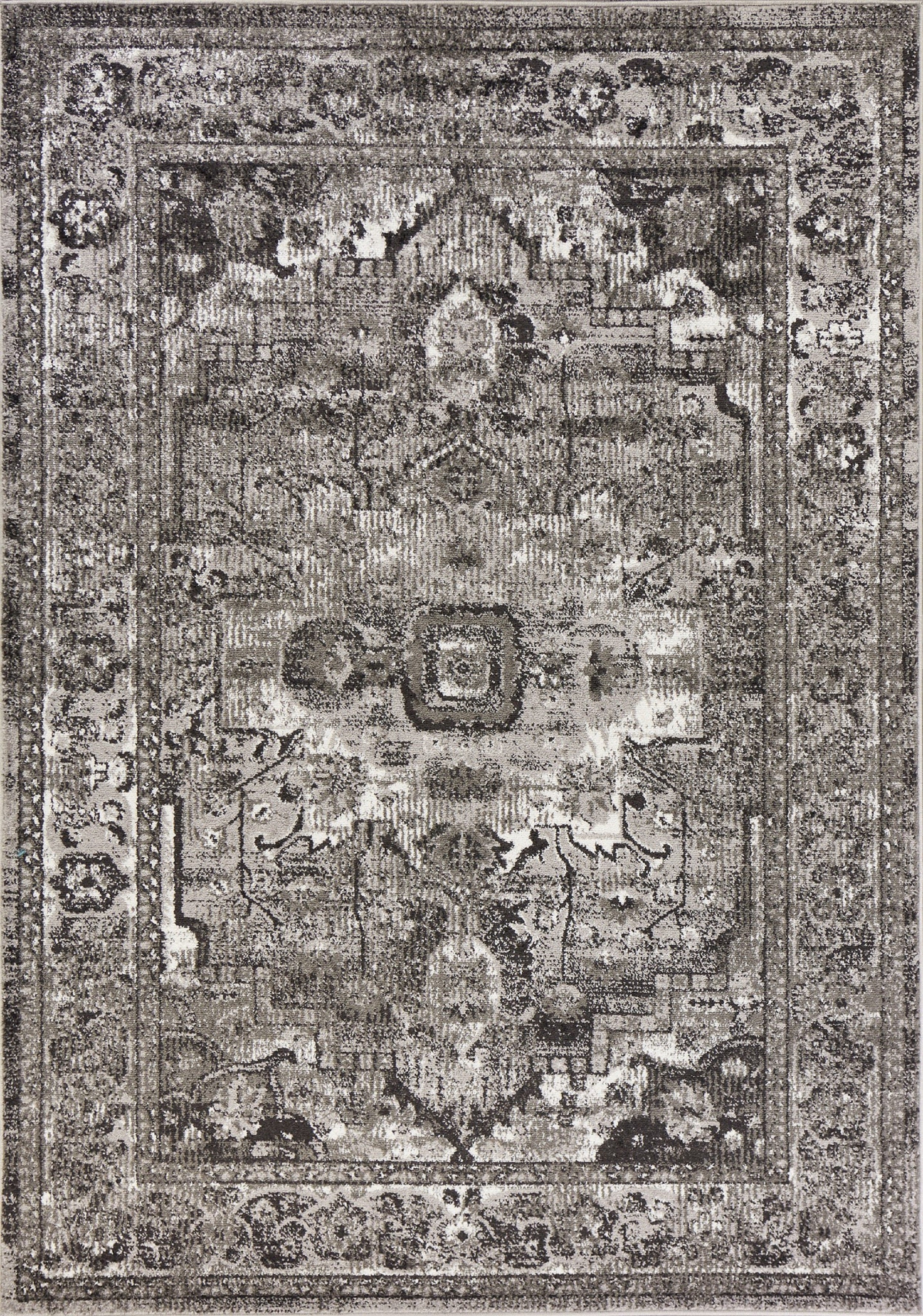 63" X 91" Grey Polypropelene Rug