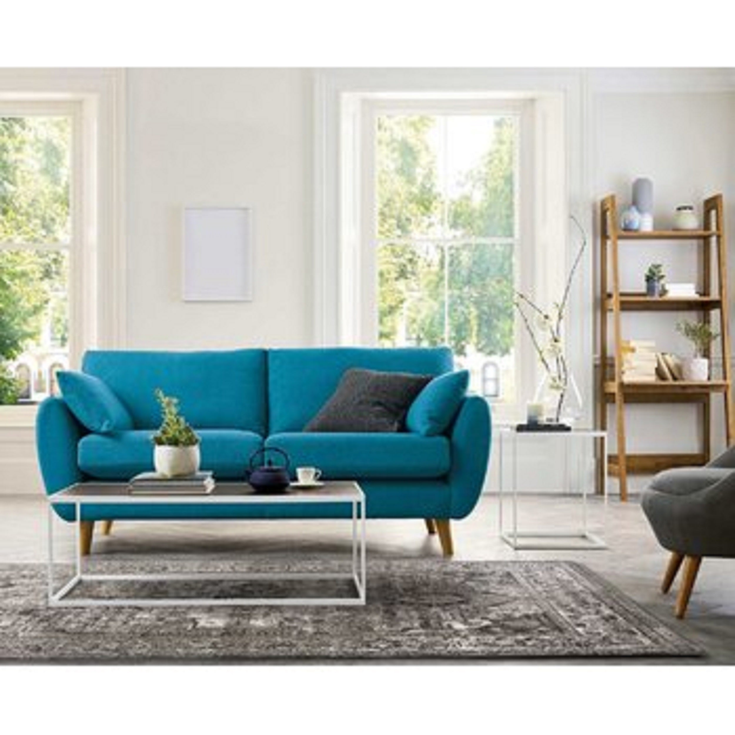 63" X 91" Grey Polypropelene Rug