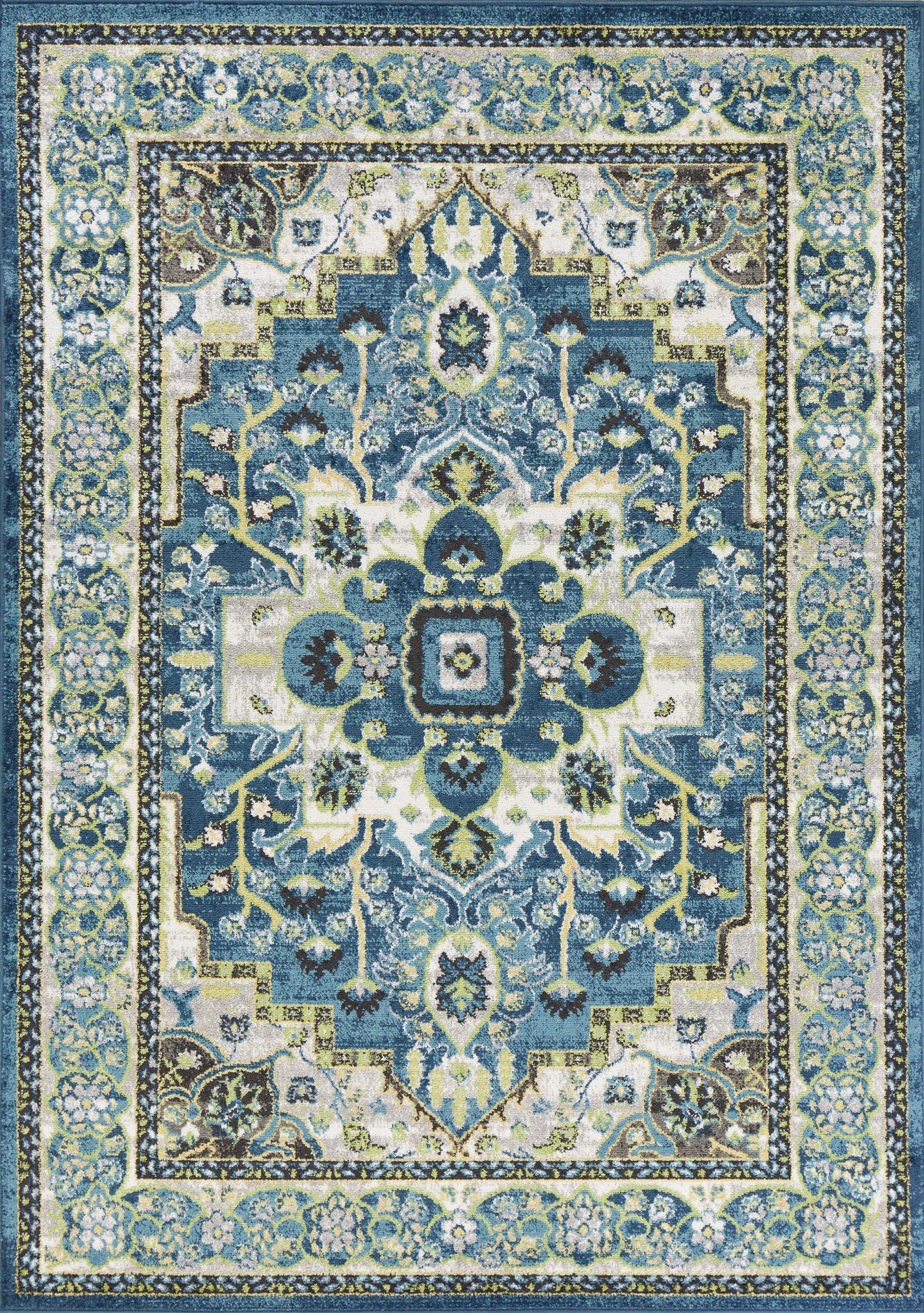 63" X 91" Teal Polypropelene Rug