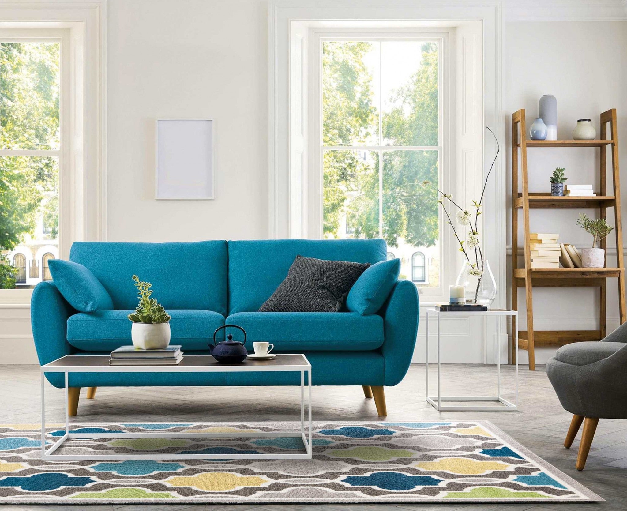 63" X 91" Grey Polypropelene Rug