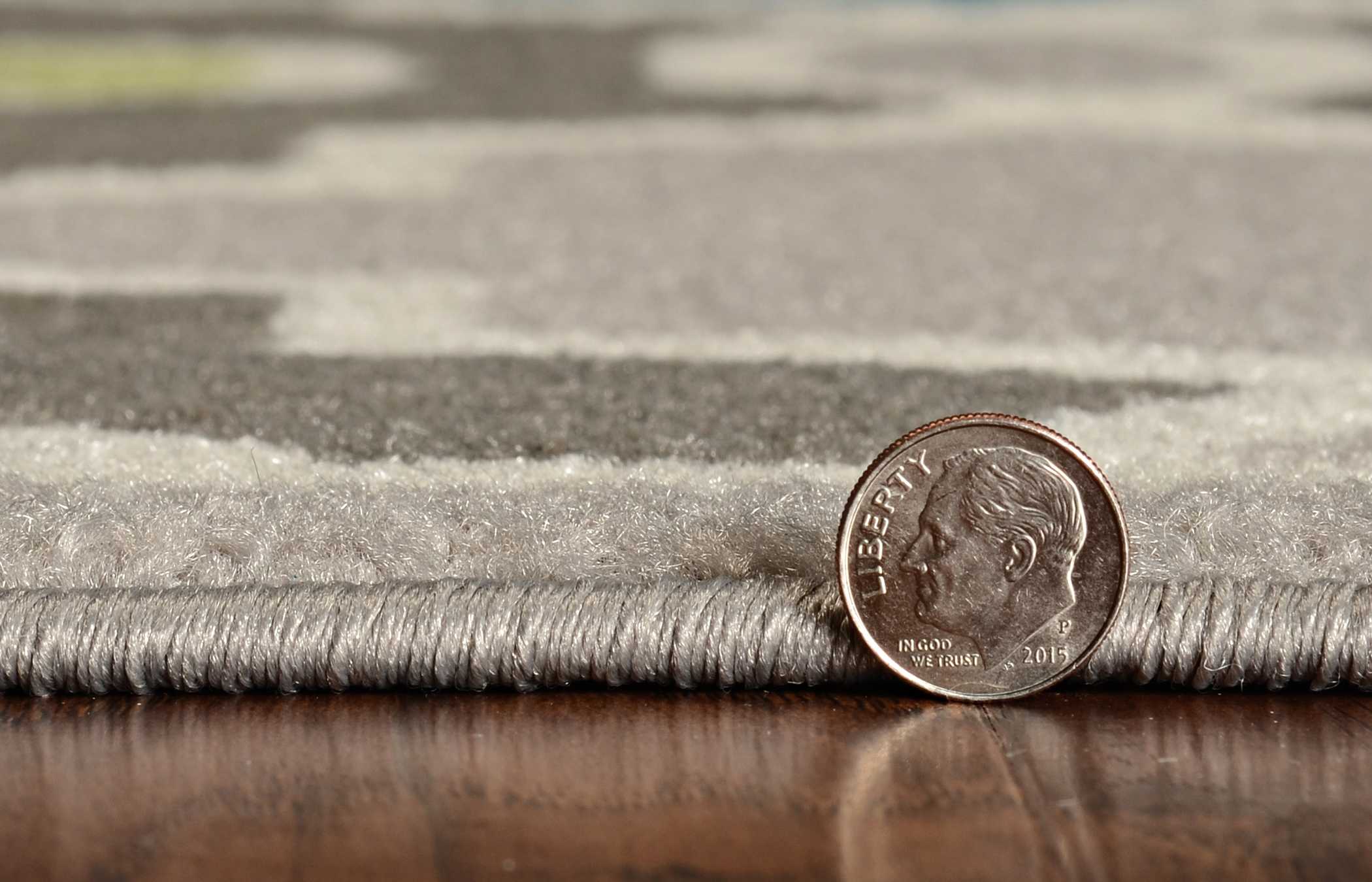 63" X 91" Grey Polypropelene Rug