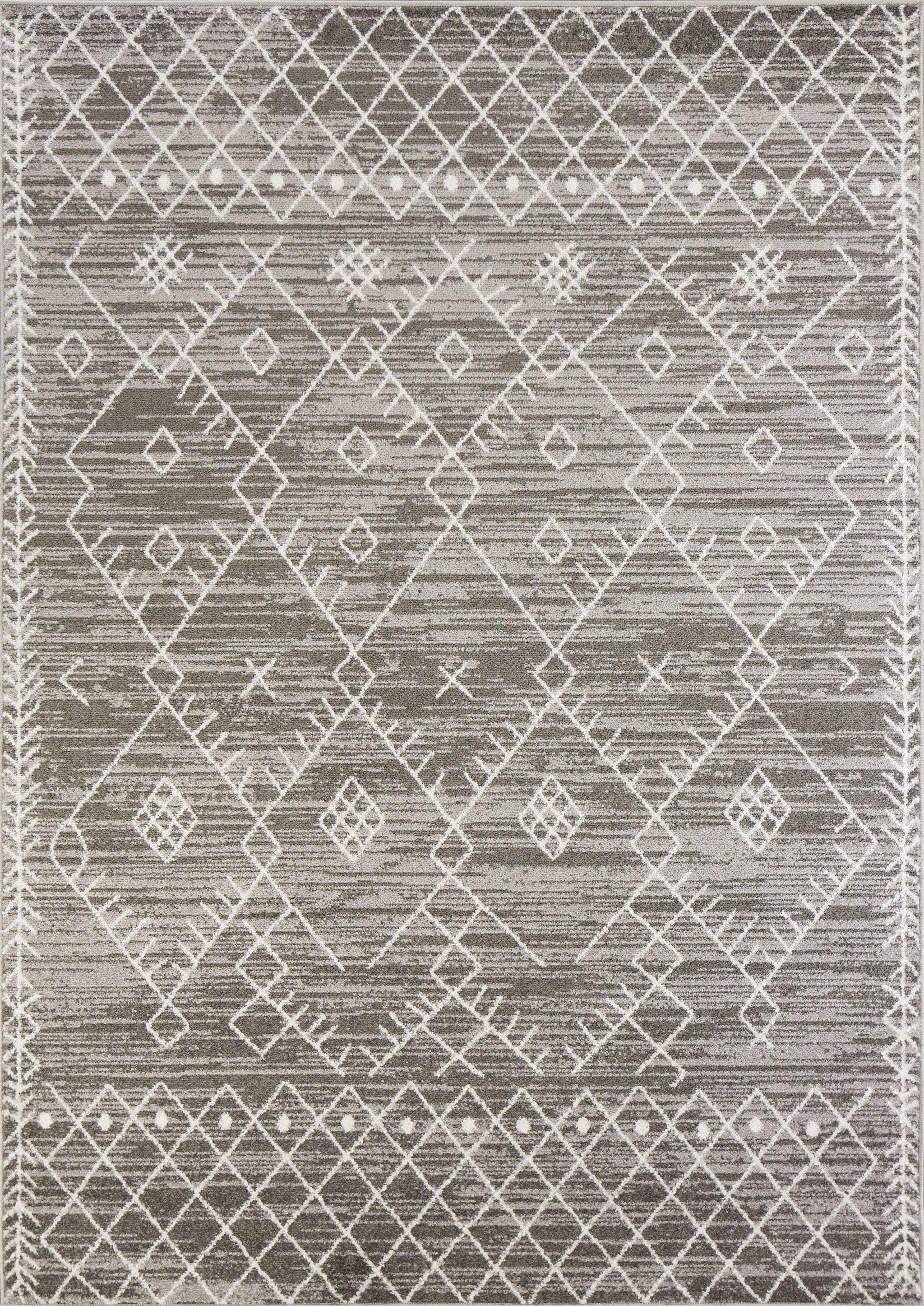 63" X 91" Grey Polypropelene Rug